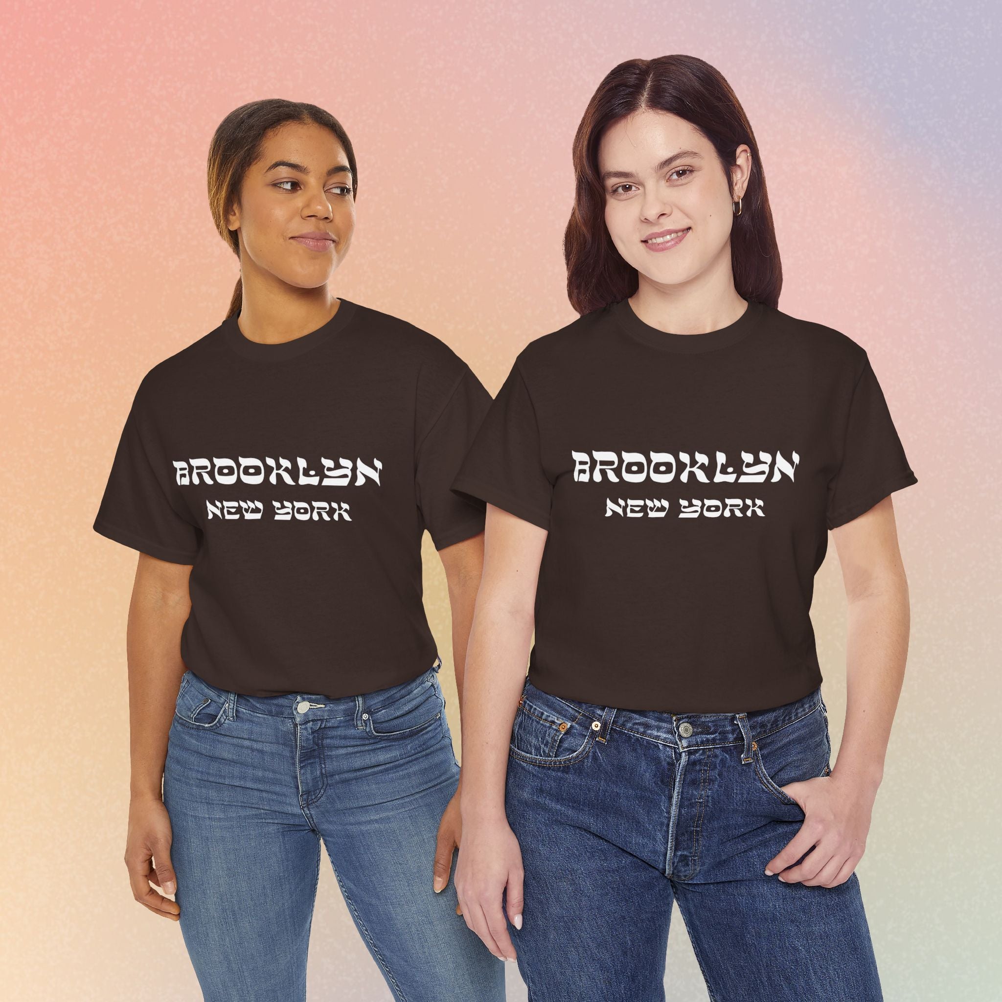 Brooklyn New York Hebrew Script - Unisex Heavy Cotton Tee