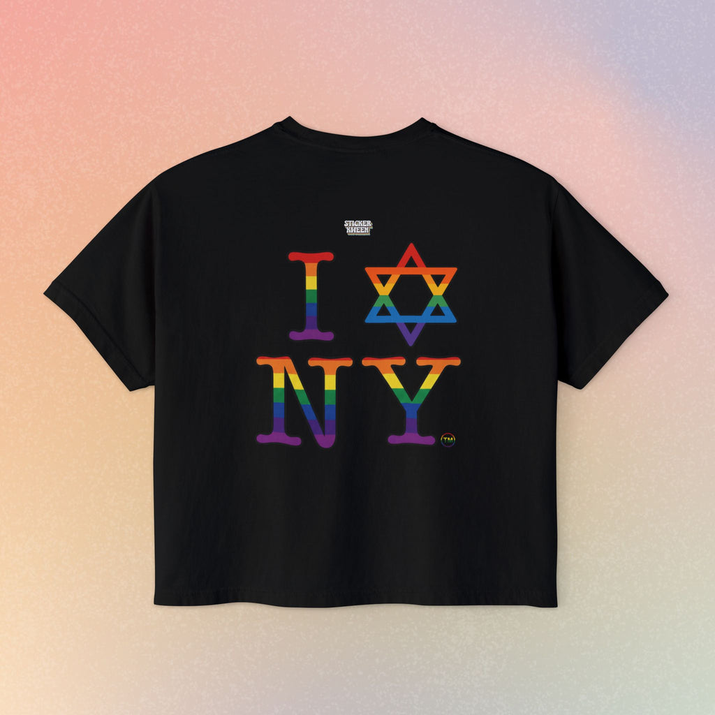 I Love NY Jewish Star LGBTQ Jewish Pride Women's Boxy Tee