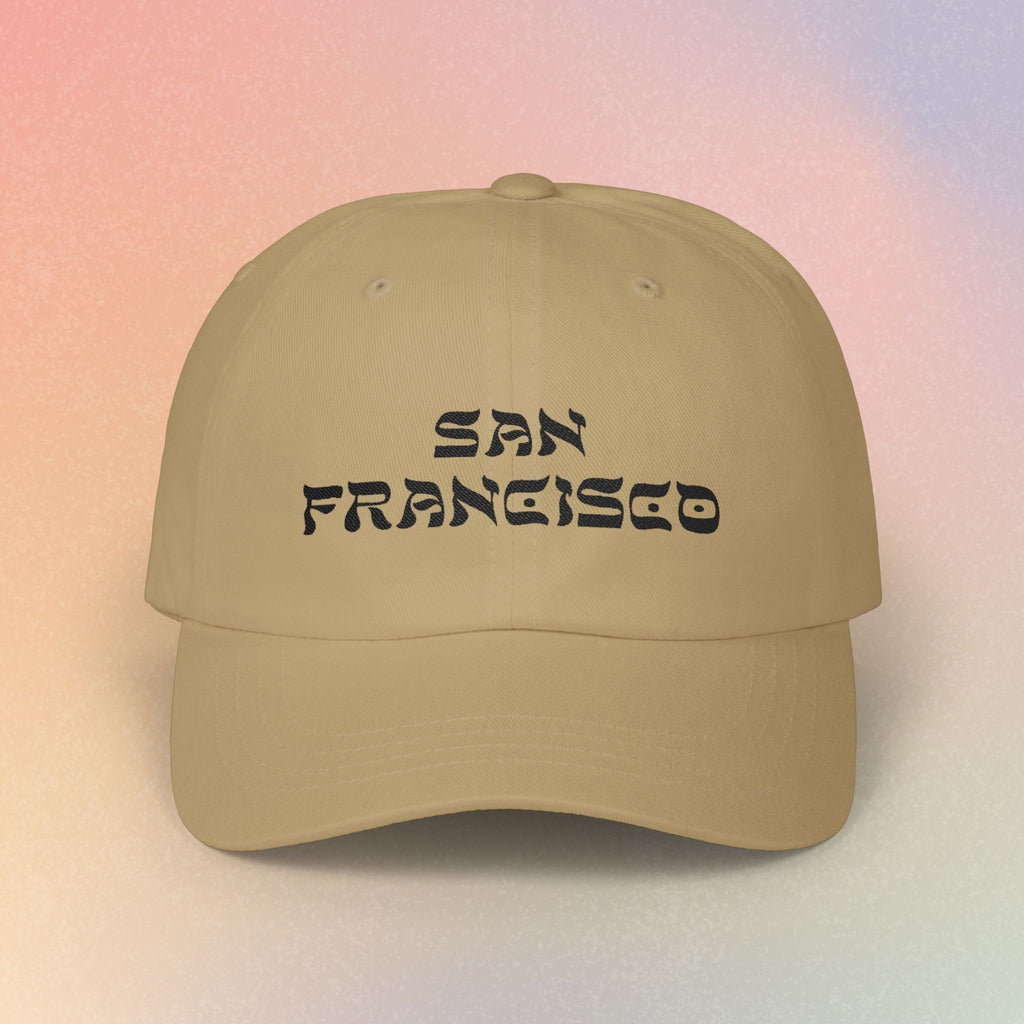 San Francisco Hebrew Style Font Baseball Hat | SF Jewish Pride (Light Colors)