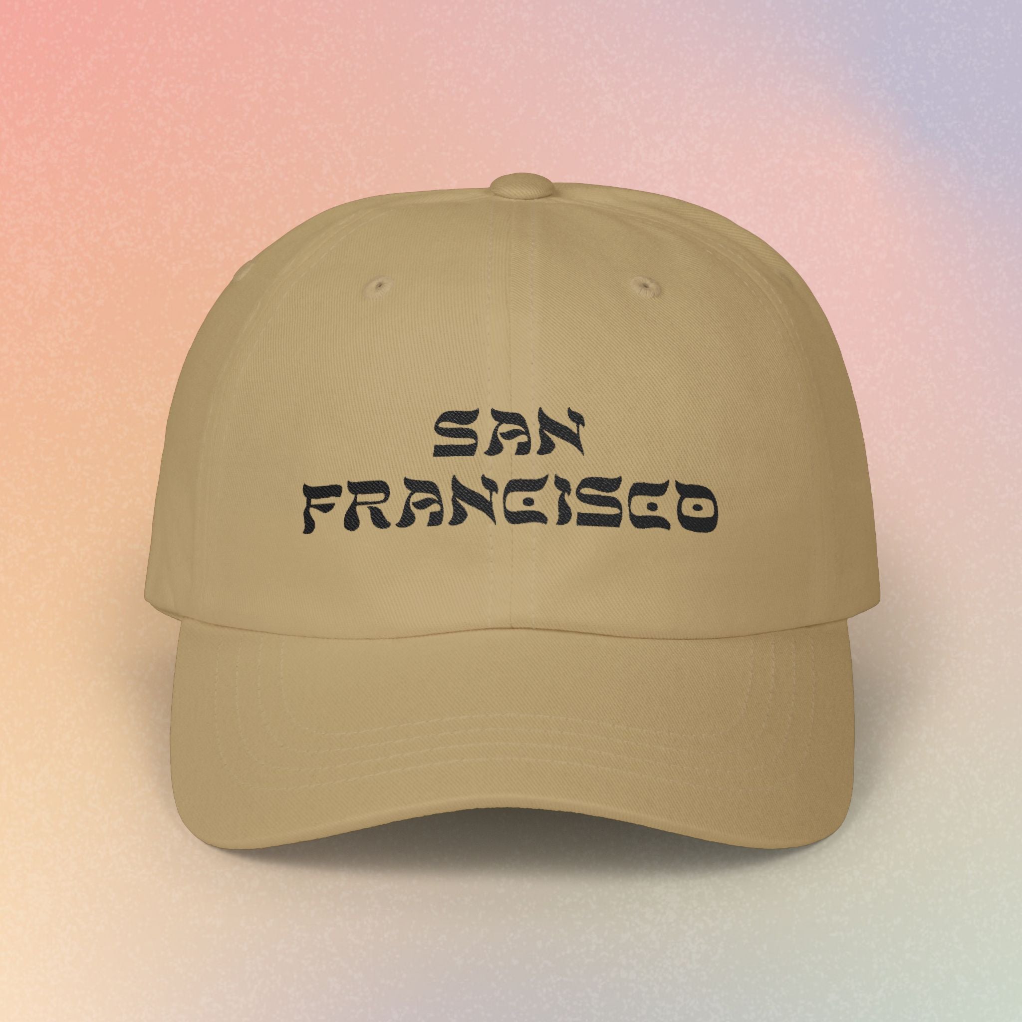 San Francisco Hebrew Style Font Baseball Hat | SF Jewish Pride (Light Colors)