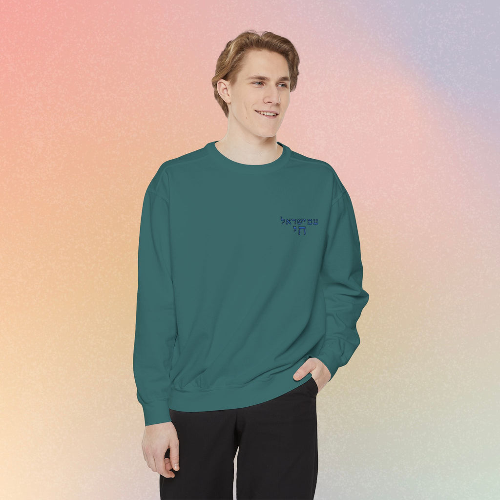 Am Yisrael Chai עם ישראל חי Hebrew Embroidered Sweatshirt