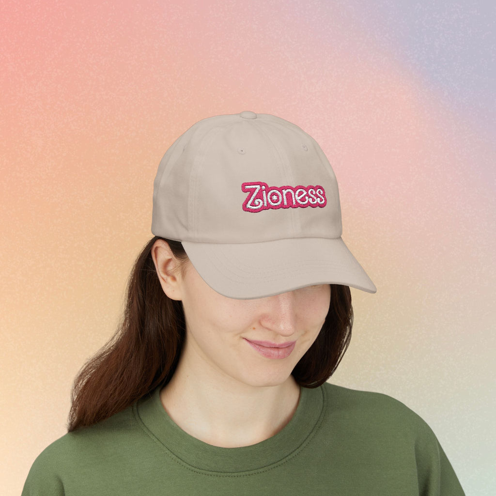 Zioness Embroidered Baseball Cap – Pink Barbie Font Jewish Pride Baseball Hat