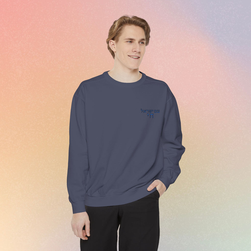 Am Yisrael Chai עם ישראל חי Hebrew Embroidered Sweatshirt