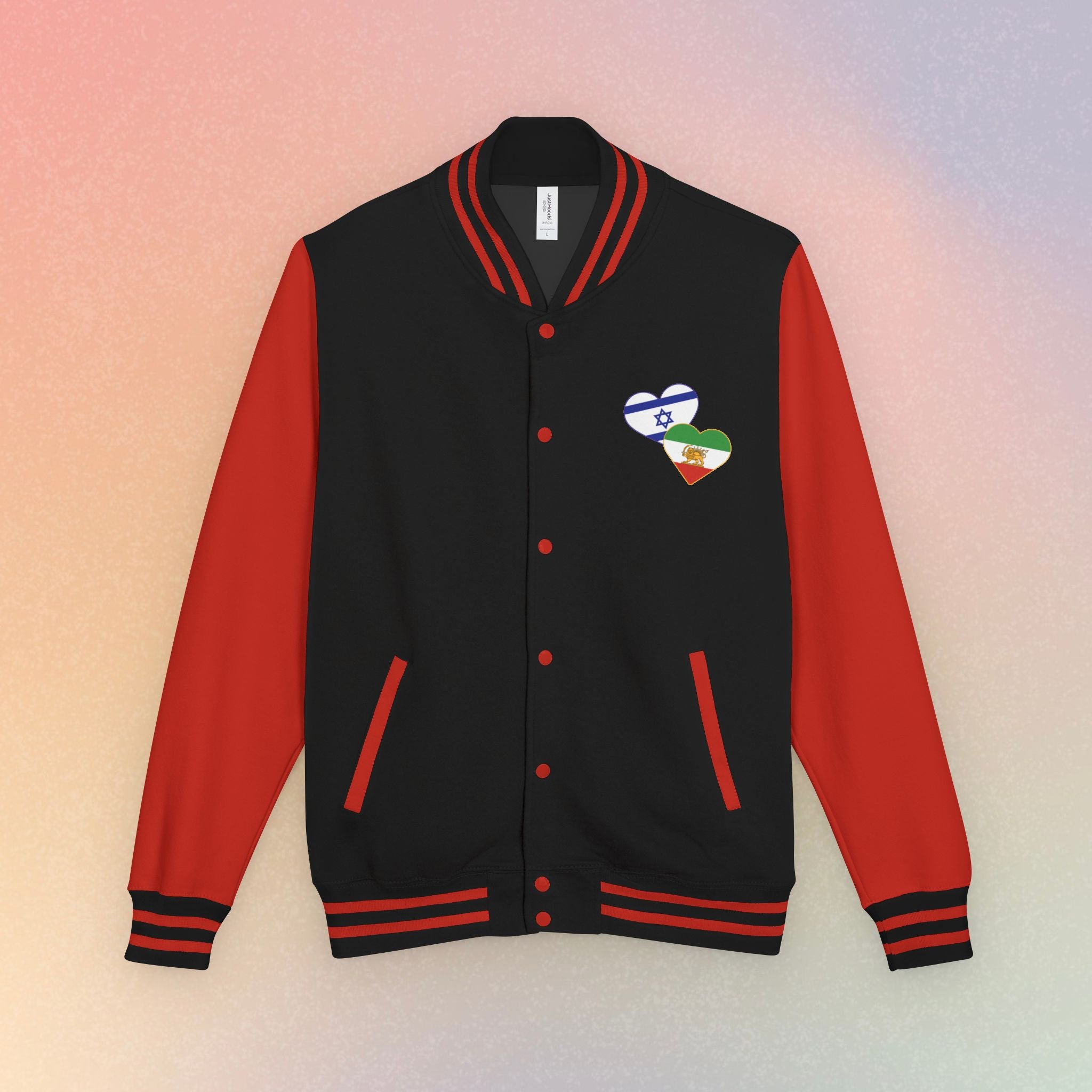 Persian Israeli Heart Flag Letterman Jacket | Varsity Jacket