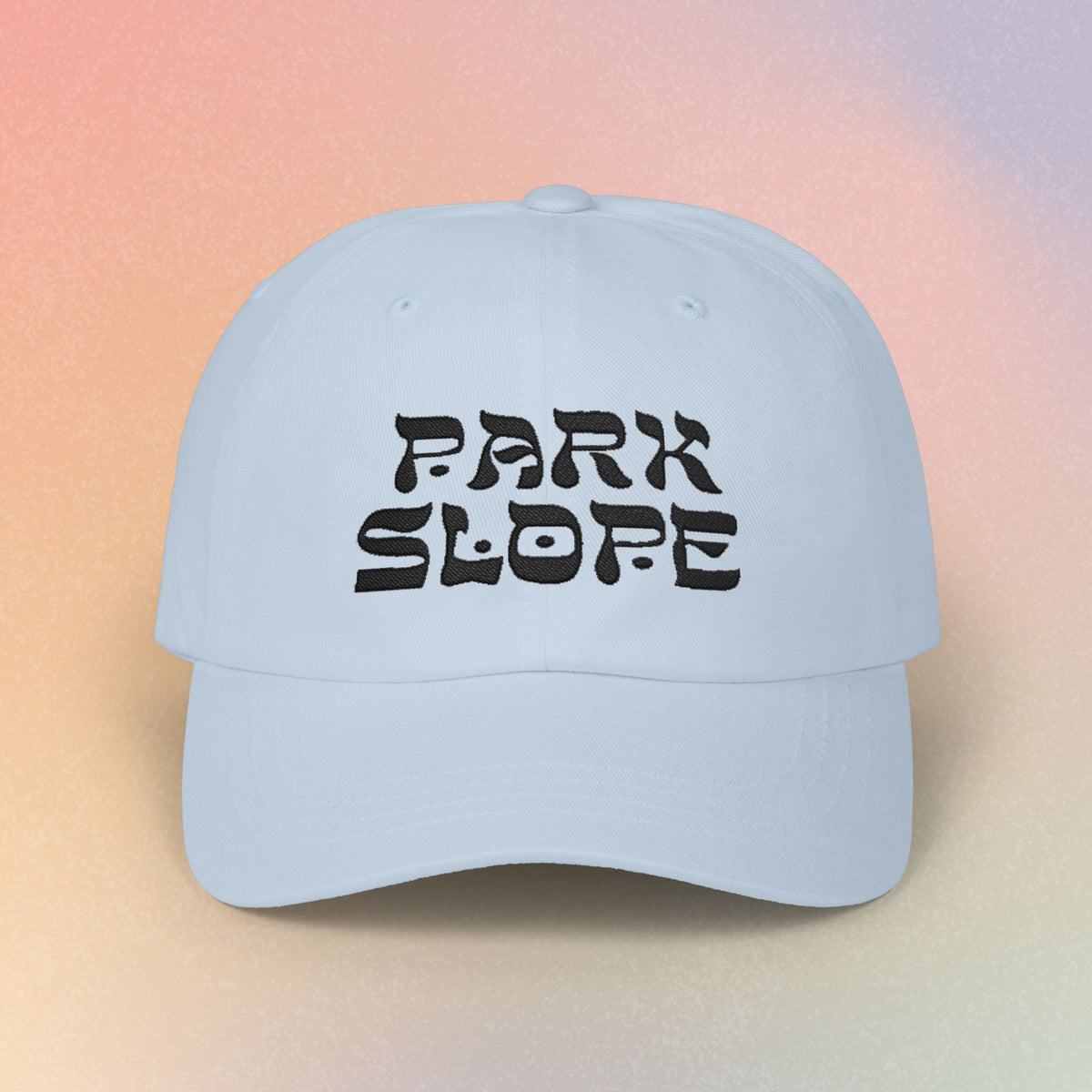 Park Slope Hebrew Font Baseball Cap | NYC Jewish Pride (Light Colors)