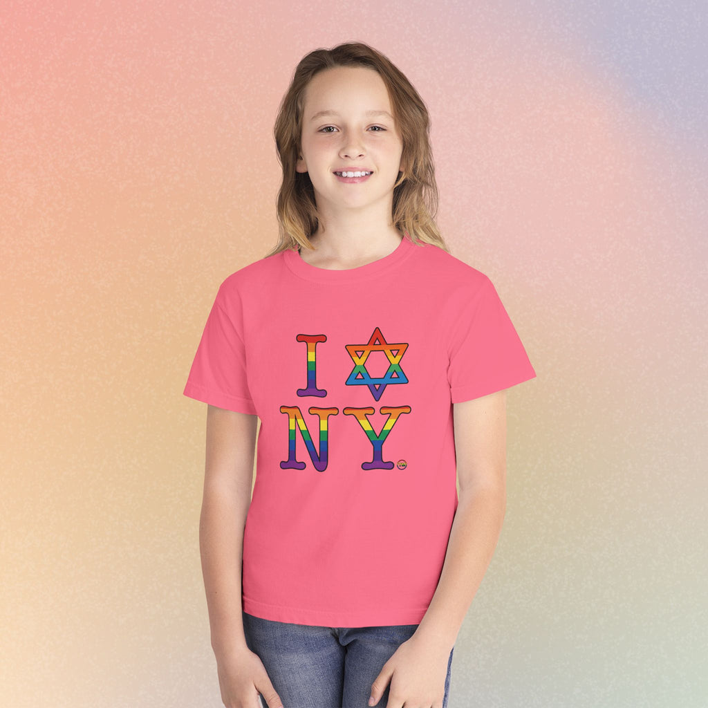 I Love NY Jewish Star LGBTQ Pride Youth Midweight Tee