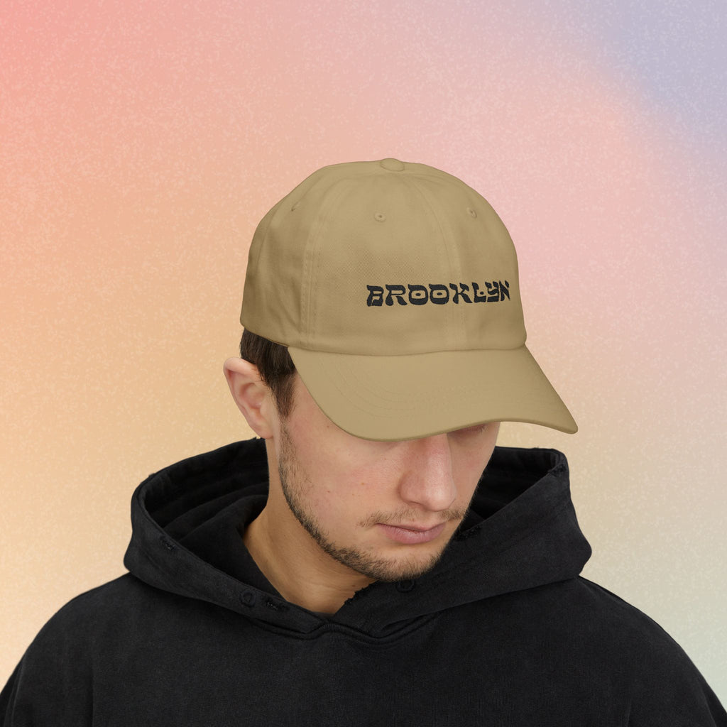 Brooklyn Hebrew Script Embroidered Baseball Cap