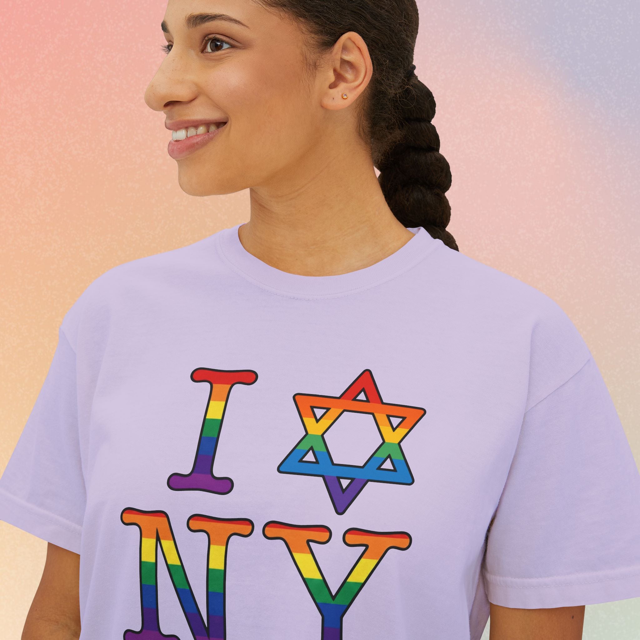 I Love NY Jewish Star LGBTQ Jewish Pride Women's Boxy Tee