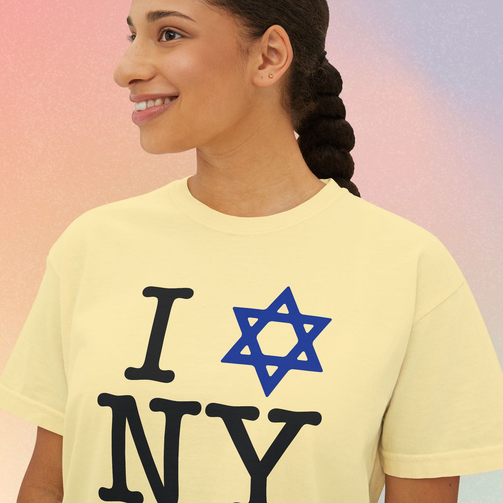 I Love NY Jewish Star Women's Boxy Tee — Jewish New York Pride T‑Shirt