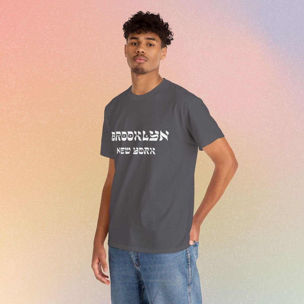 Brooklyn New York Hebrew Script - Unisex Heavy Cotton Tee