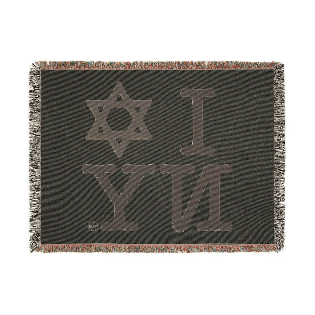 I Love NY Star of David Woven Blanket — Jewish New York Throw Blanket