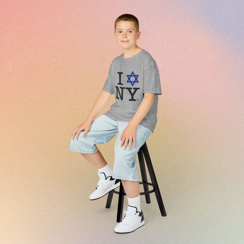 Kids I Jewish Star Love NY T-Shirt — Youth Jewish New York Pride Tee