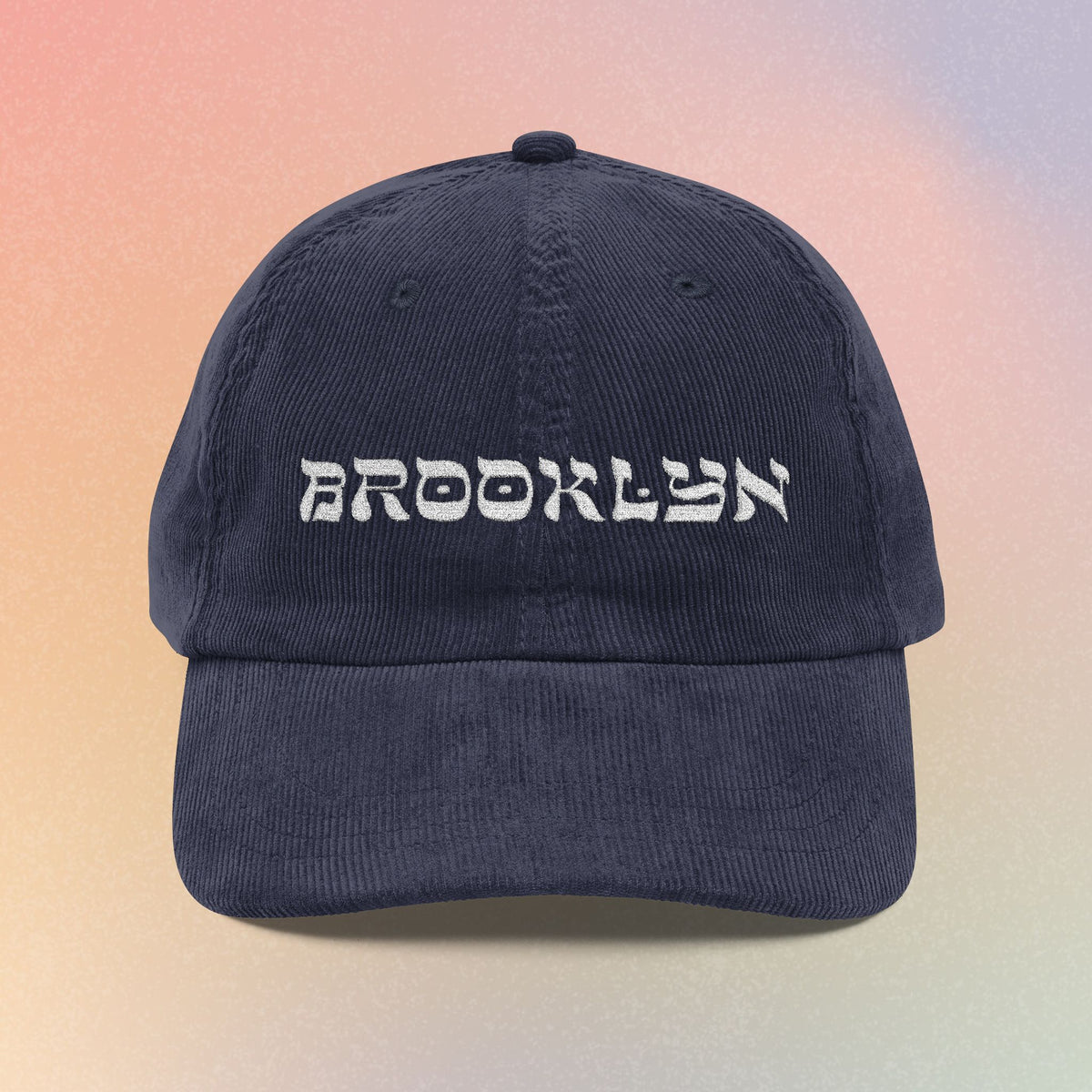 Brooklyn Hebrew Font Vintage Corduroy Cap (Embroidery)