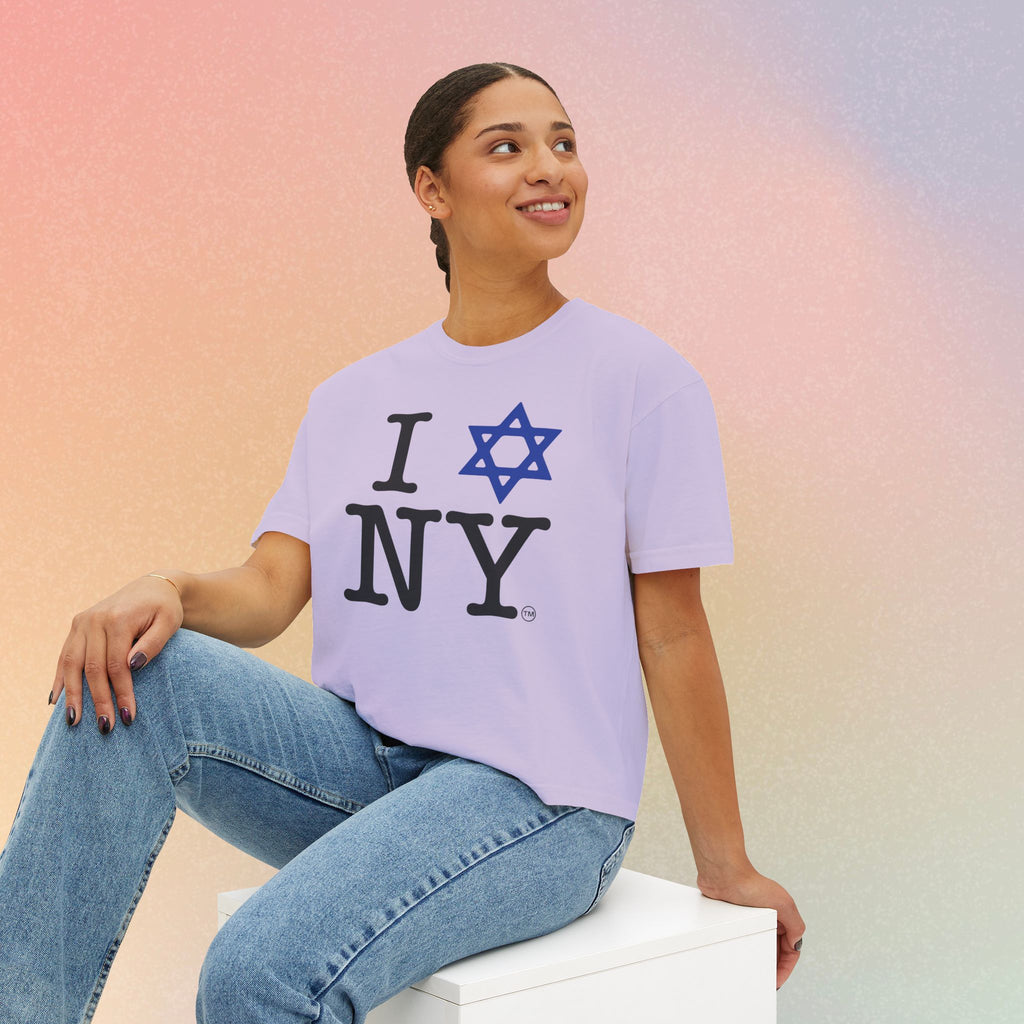I Love NY Jewish Star Women's Boxy Tee — Jewish New York Pride T‑Shirt