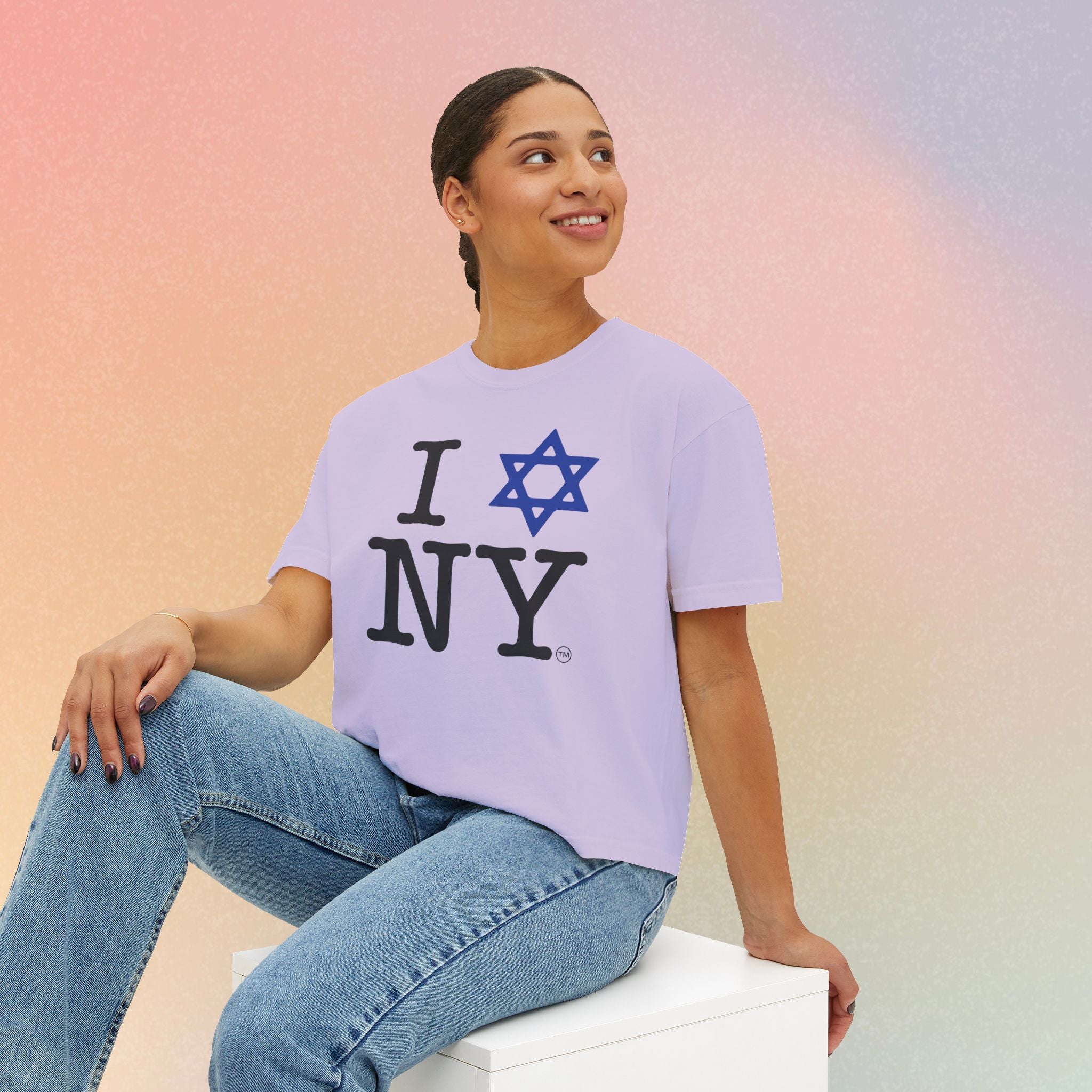 I Love NY Jewish Star Women's Boxy Tee — Jewish New York Pride T‑Shirt