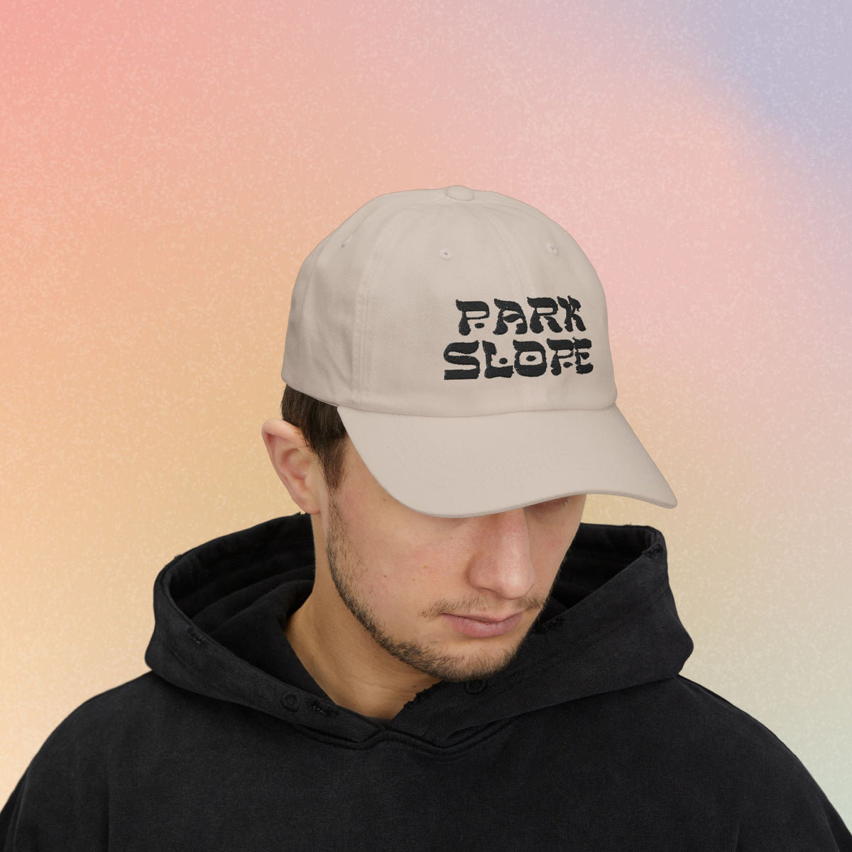 Park Slope Hebrew Font Baseball Cap | NYC Jewish Pride (Light Colors)