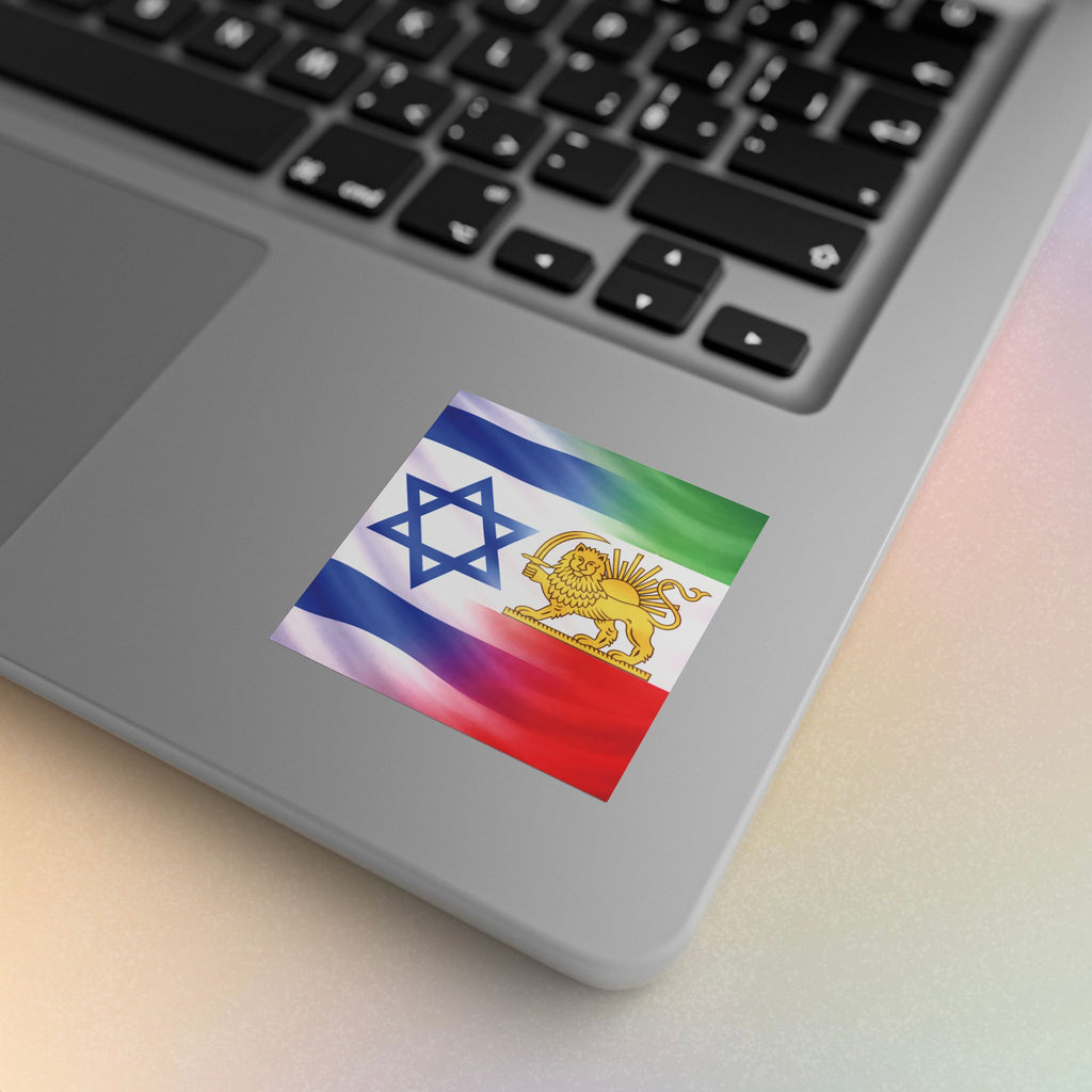 Persian and Israeli Flag Sticker Square Rolls