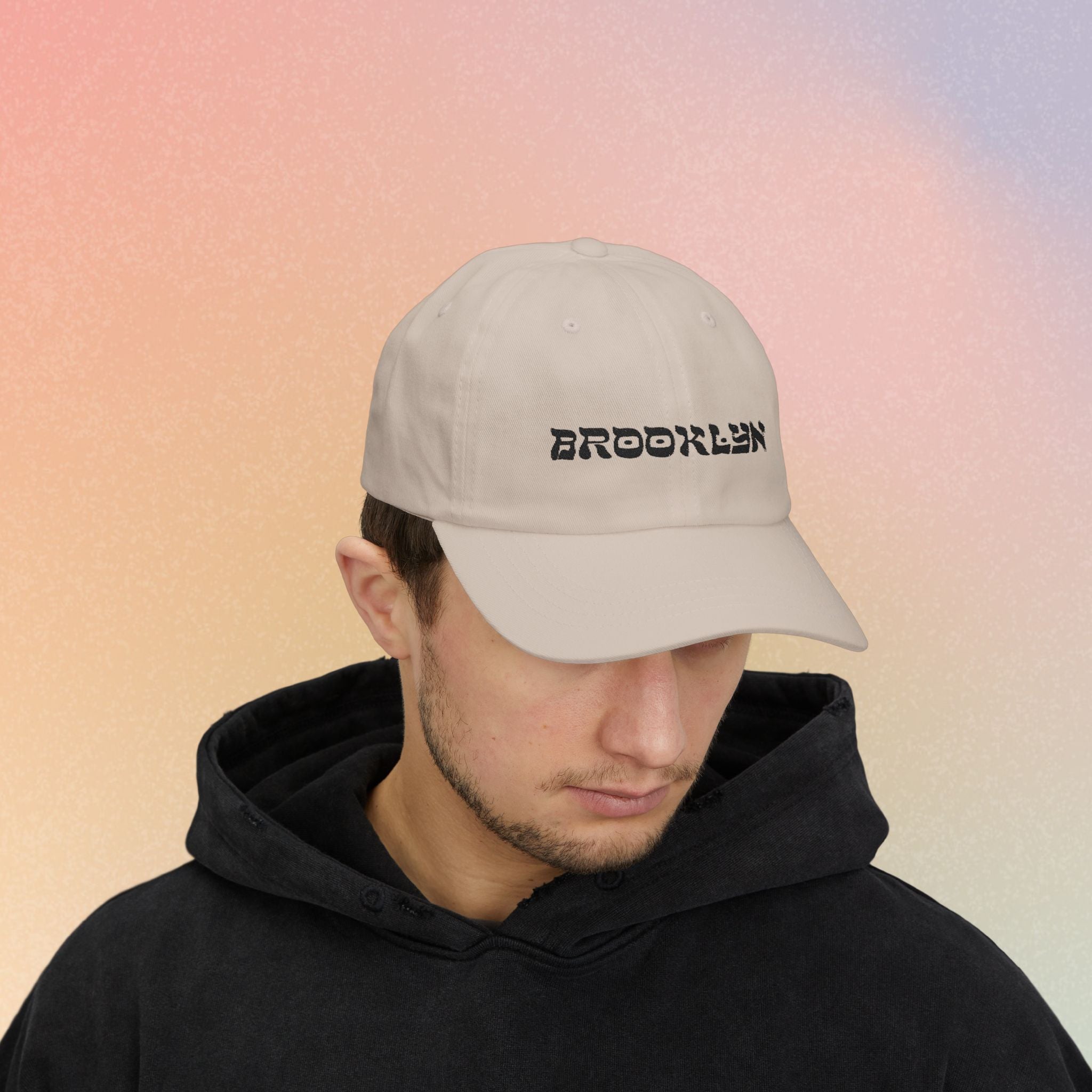 Brooklyn Hebrew Script Embroidered Baseball Cap