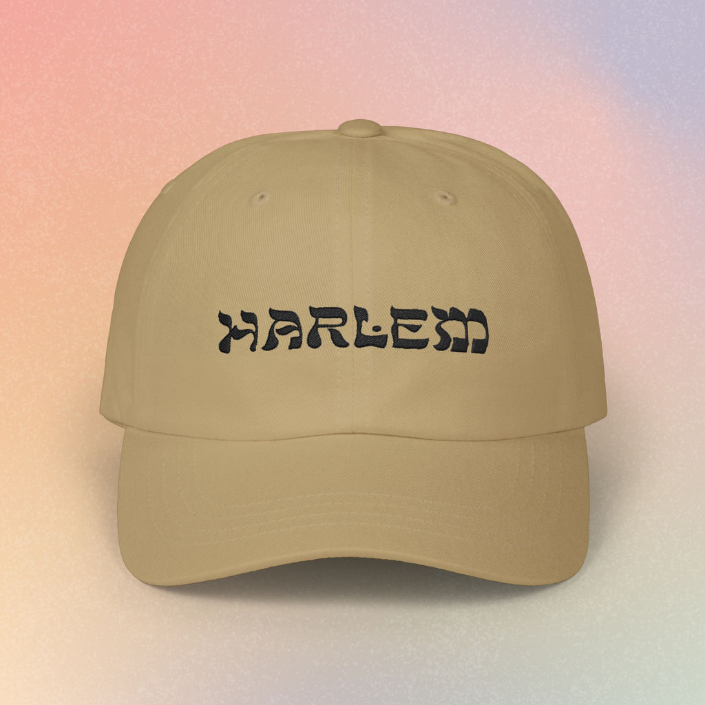 Harlem Hebrew Font Baseball Cap | NYC Jewish Pride (Light Colors)
