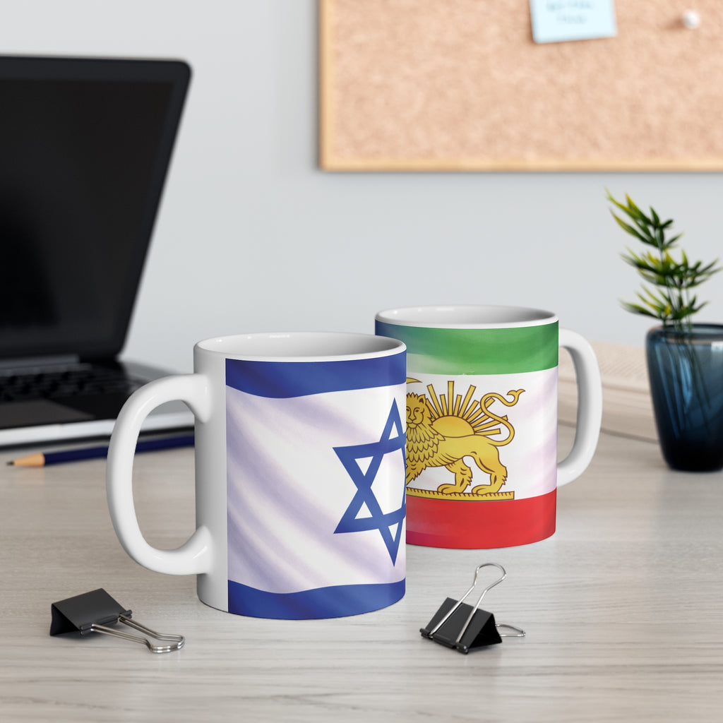 Israeli Flag and Persian Lion Flag Mug