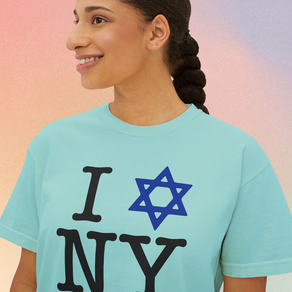 I Love NY Jewish Star Women's Boxy Tee — Jewish New York Pride T‑Shirt