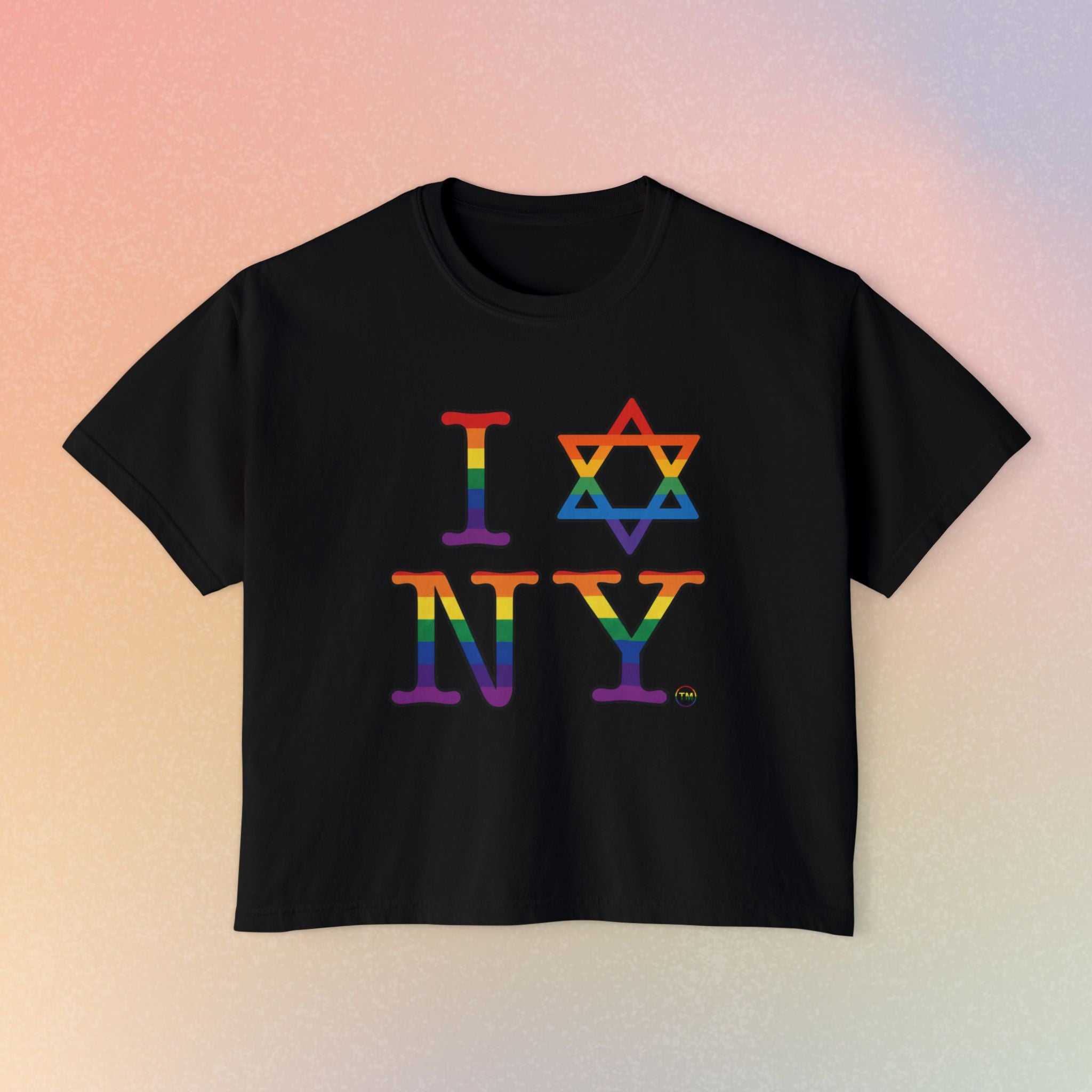 I Love NY Jewish Star LGBTQ Jewish Pride Women's Boxy Tee