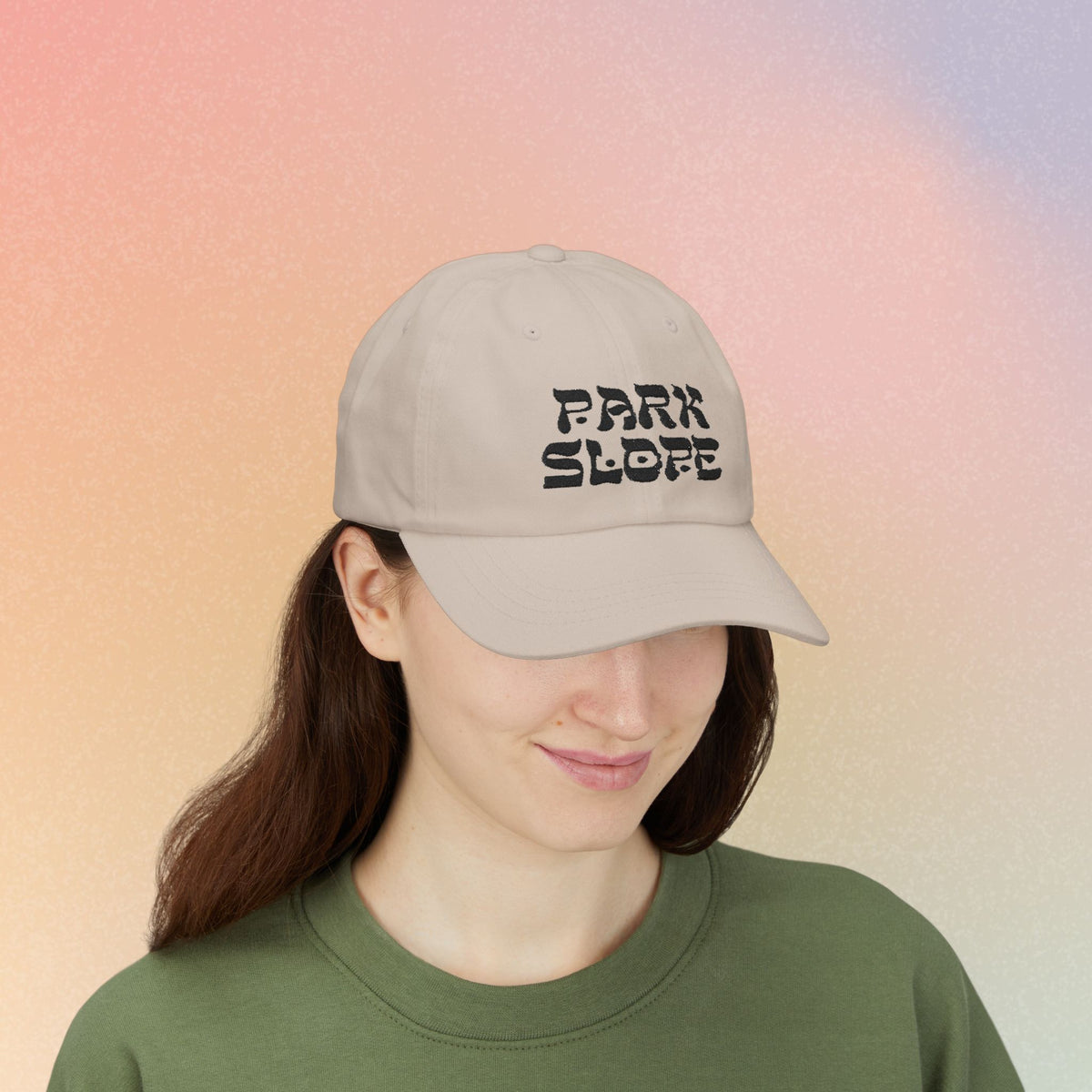 Park Slope Hebrew Font Baseball Cap | NYC Jewish Pride (Light Colors)