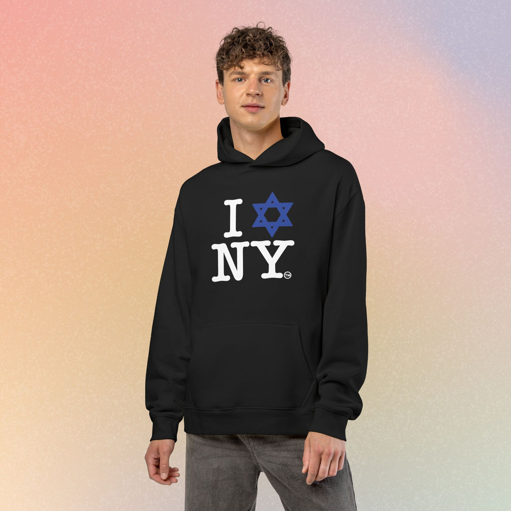 I Love NY Jewish Star Relaxed Unisex Hoodie