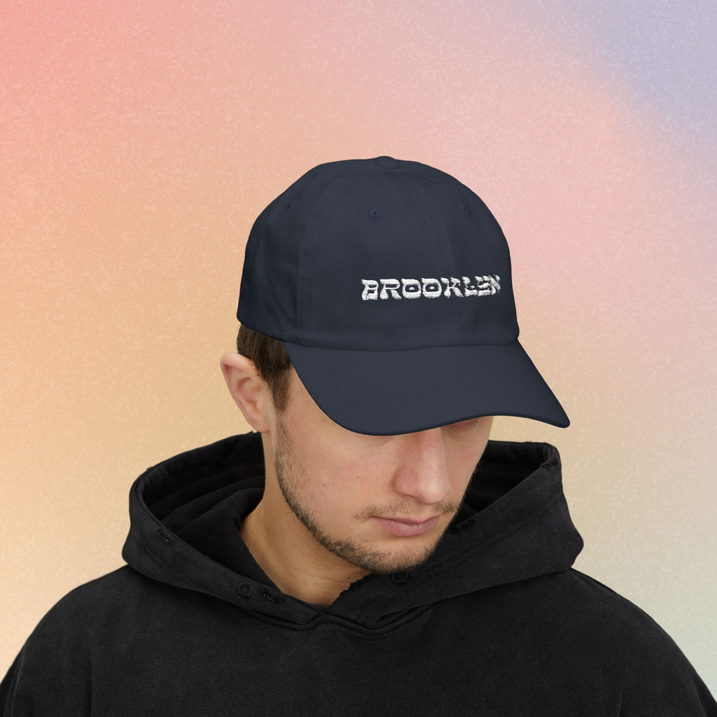 Brooklyn Hebrew Script Embroidered Baseball Cap