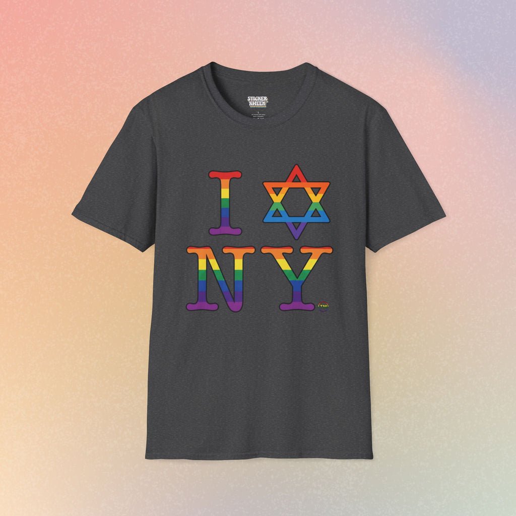 I Love NY Jewish Star LGBTQ Pride Unisex Softstyle T-Shirt