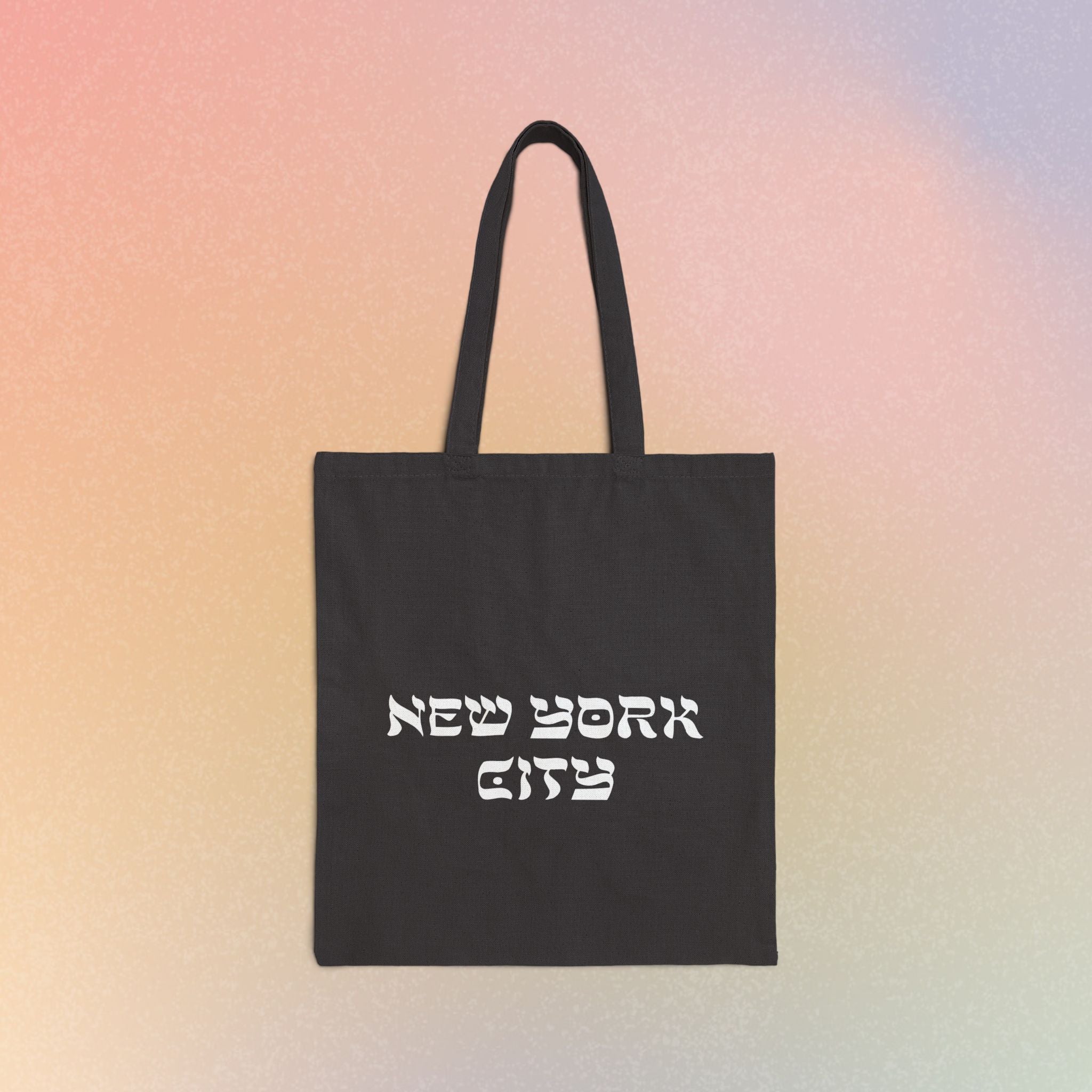 New York City Hebrew Style Font Cotton Canvas Tote Bag - NYC Jewish Pride