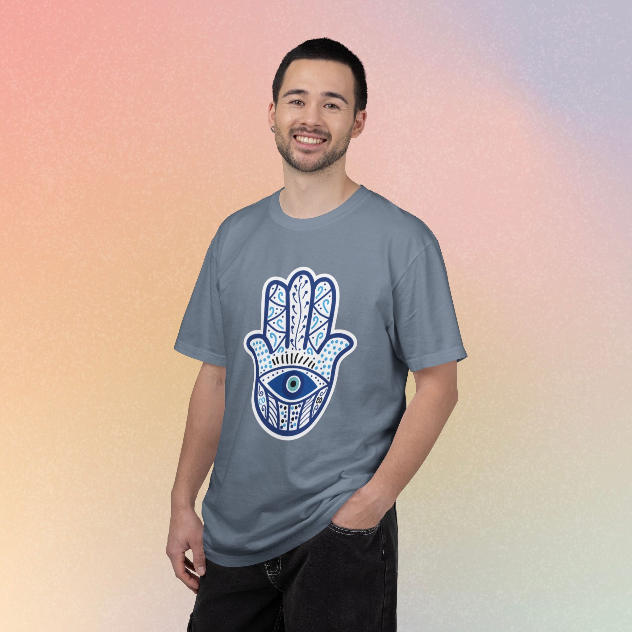 Hamsa Blue Evil Eye Protection T-Shirt