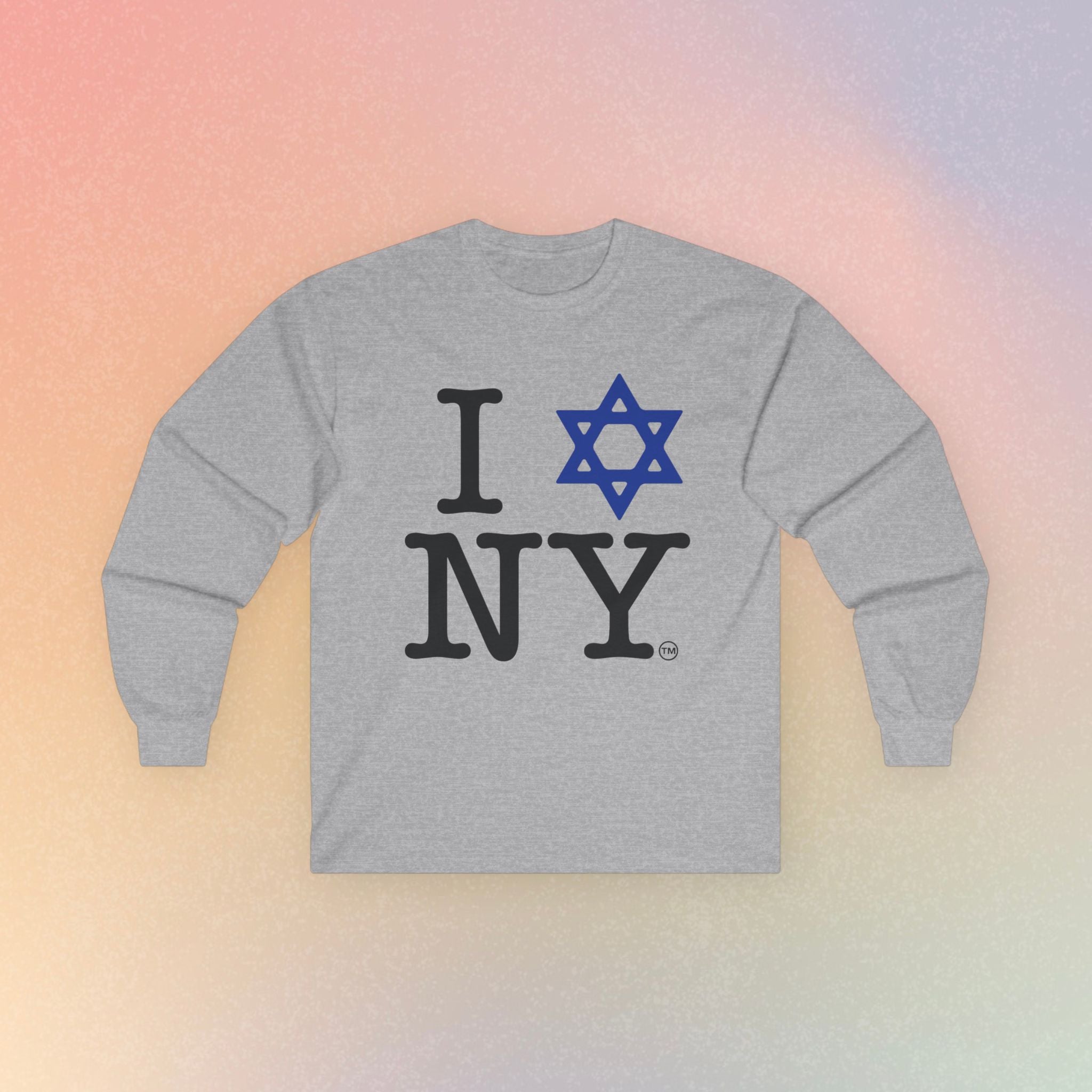 I Love NY Jewish Star Long Sleeve Tee - New York Jewish Pride Shirt