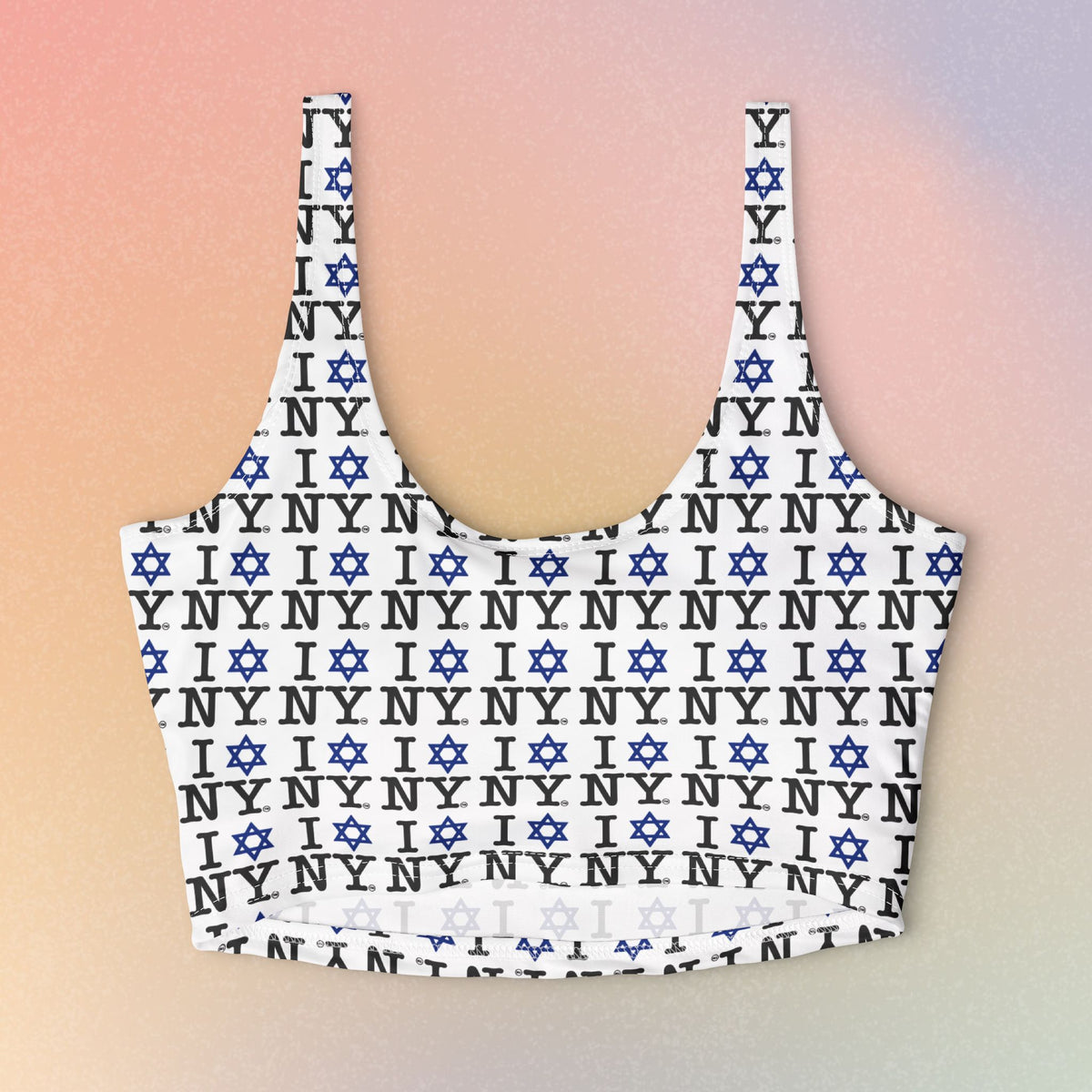 I Love NY Jewish Star Polyester Sports Bra