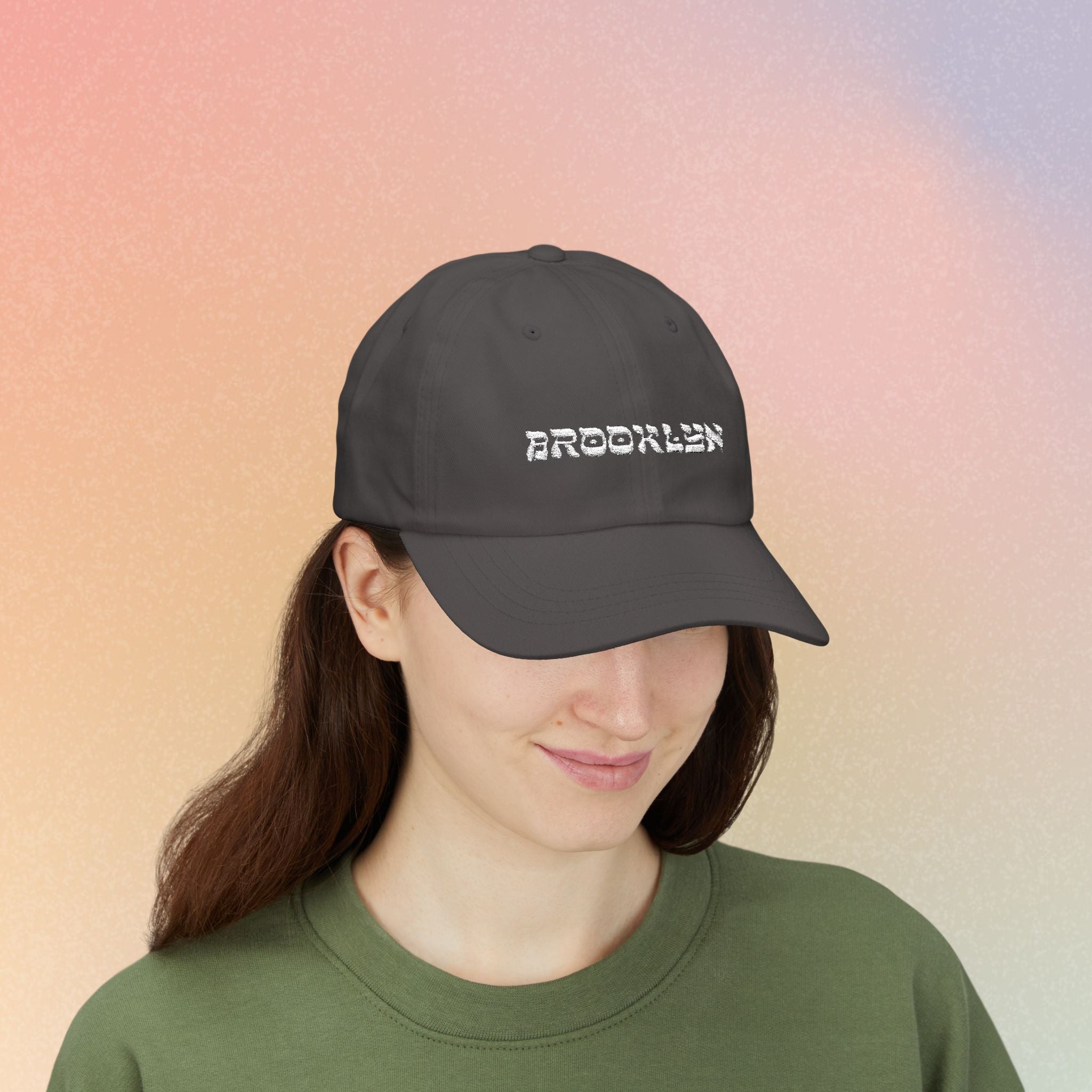 Brooklyn Hebrew Script Embroidered Baseball Cap