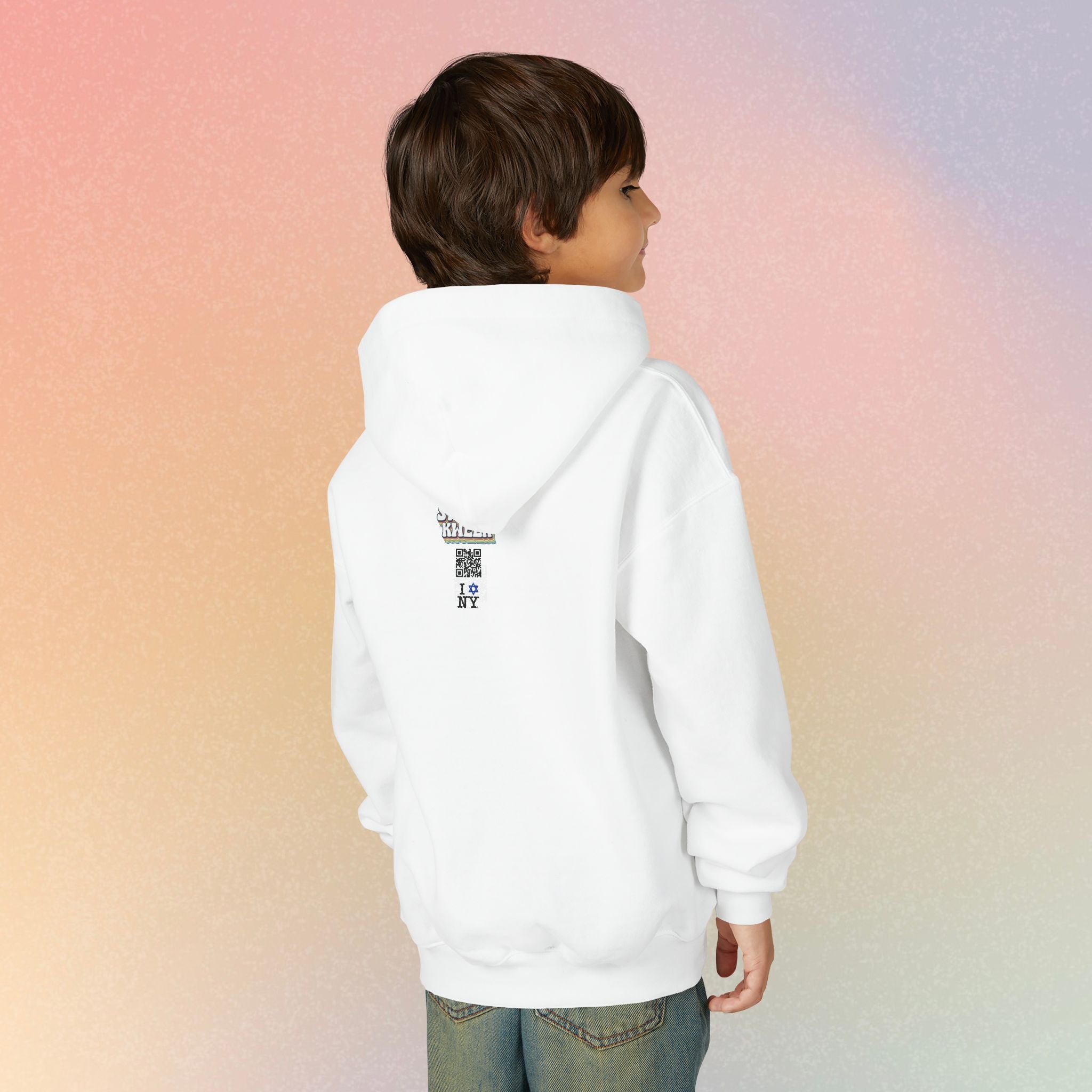 Youth Size I Love NY Jewish Star Hoodie | Jewish New York Pride Sweatshirt