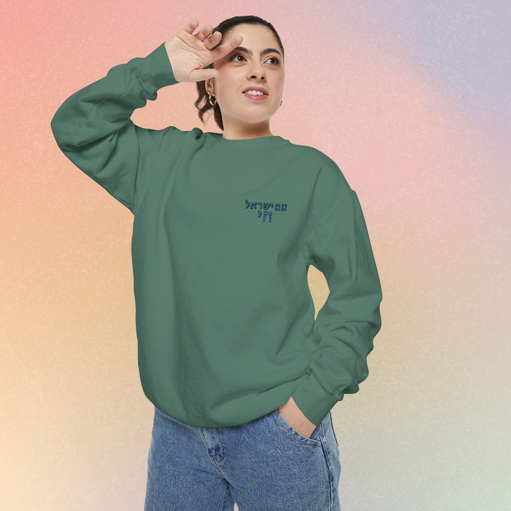 Am Yisrael Chai עם ישראל חי Hebrew Embroidered Sweatshirt