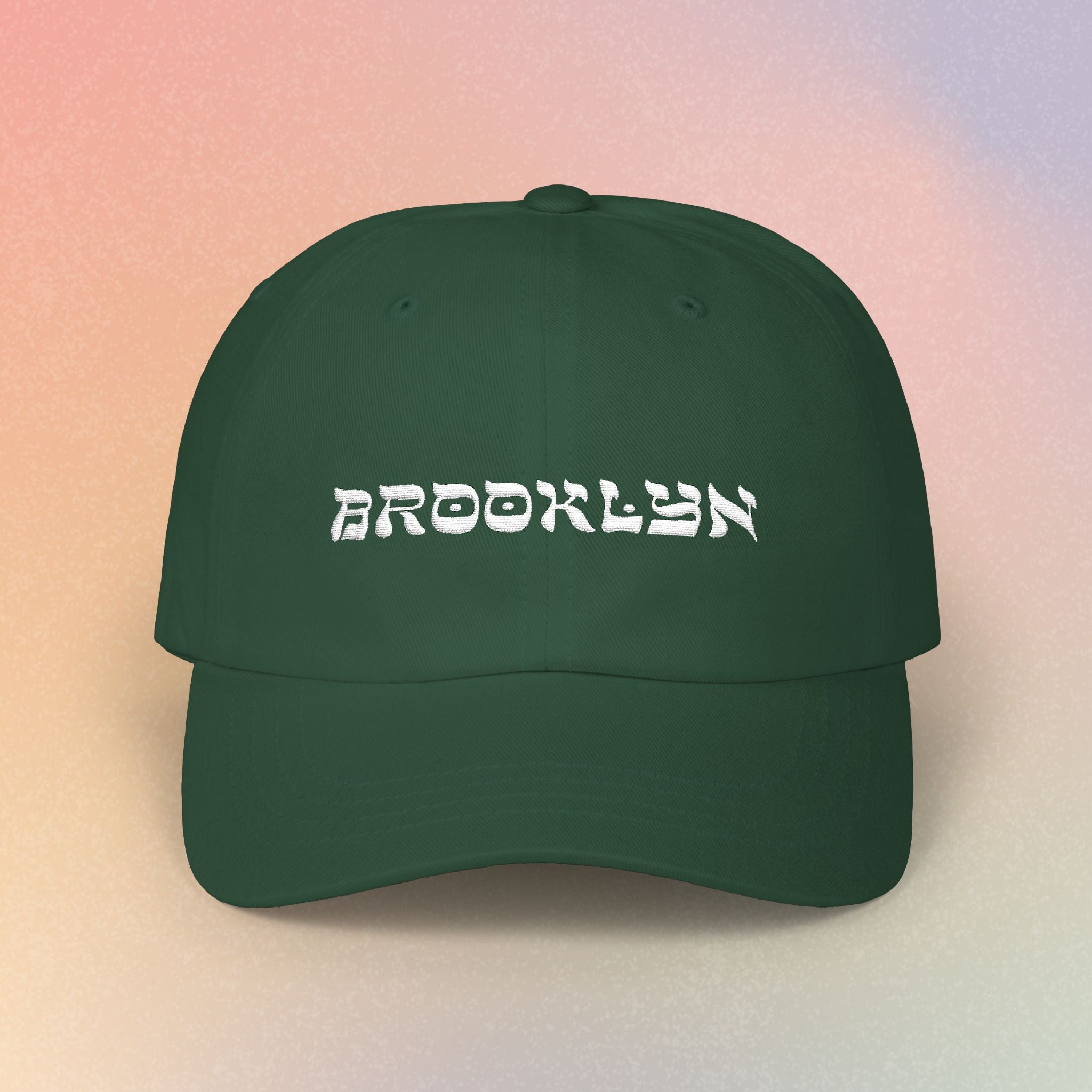 Brooklyn Hebrew Script Embroidered Baseball Cap