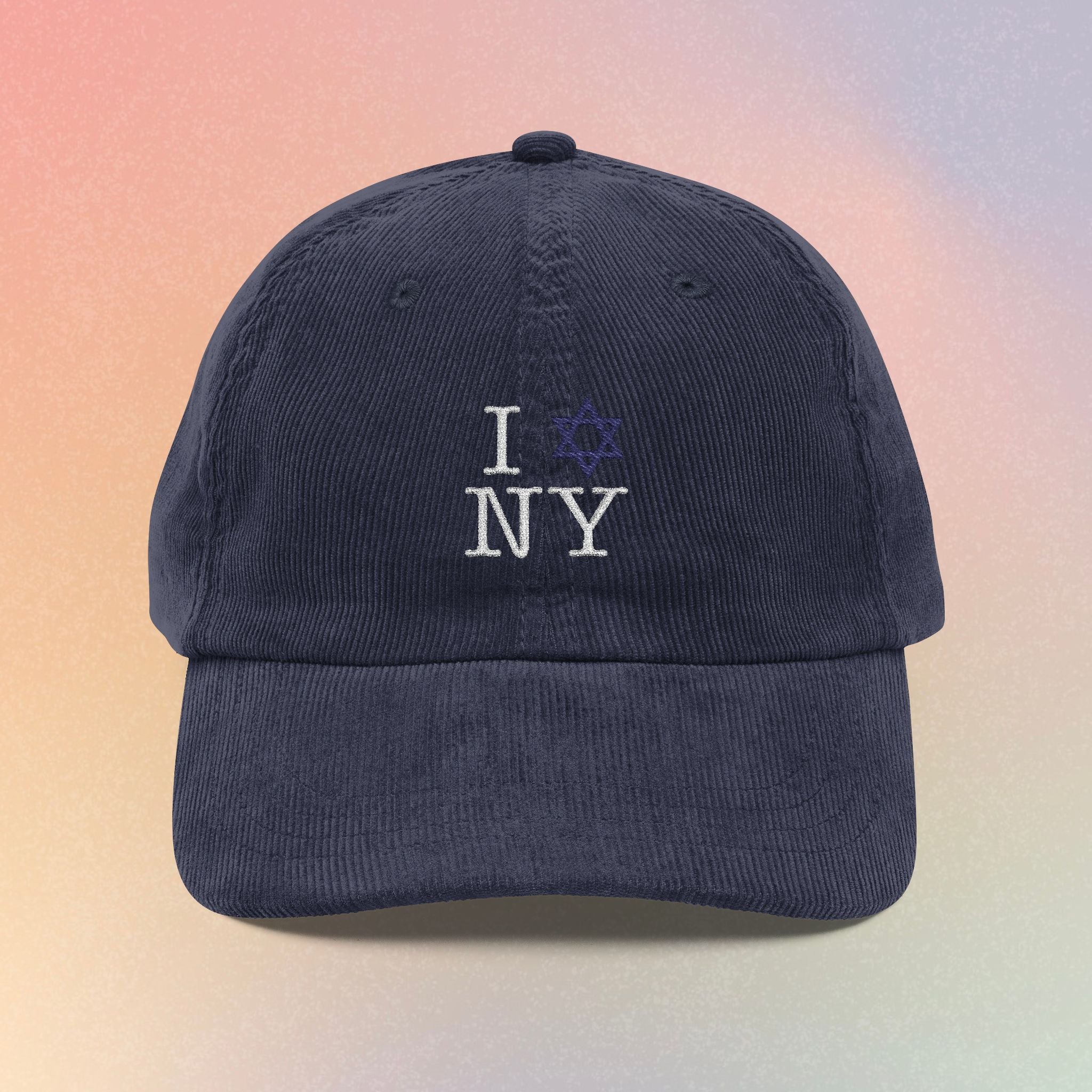 Copy of I Love NY Jewish Star corduroy cap | Embroidered vintage baseball cap