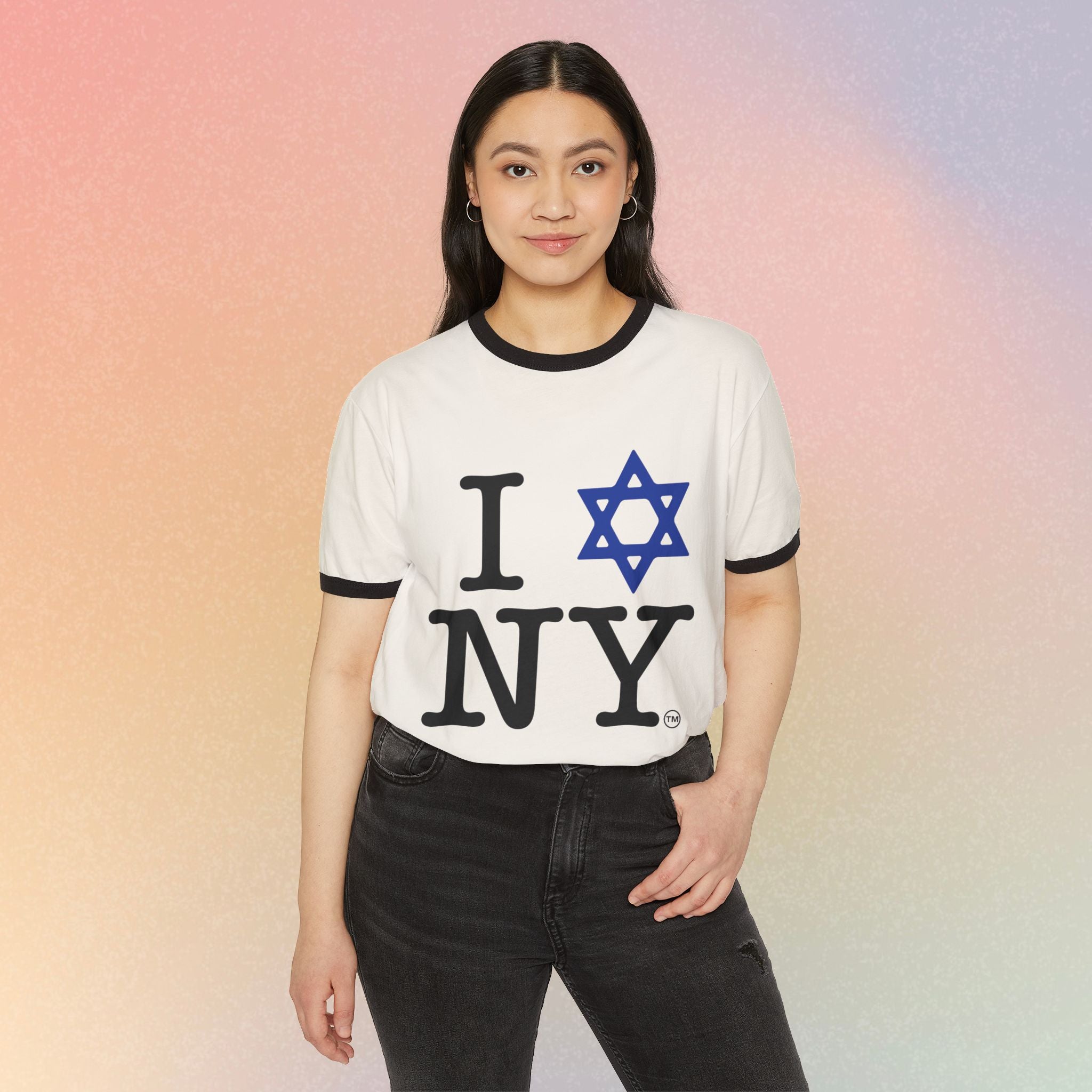 I Love NY Jewish Star T-Shirt | Ringer Tee, Jewish New York Pride