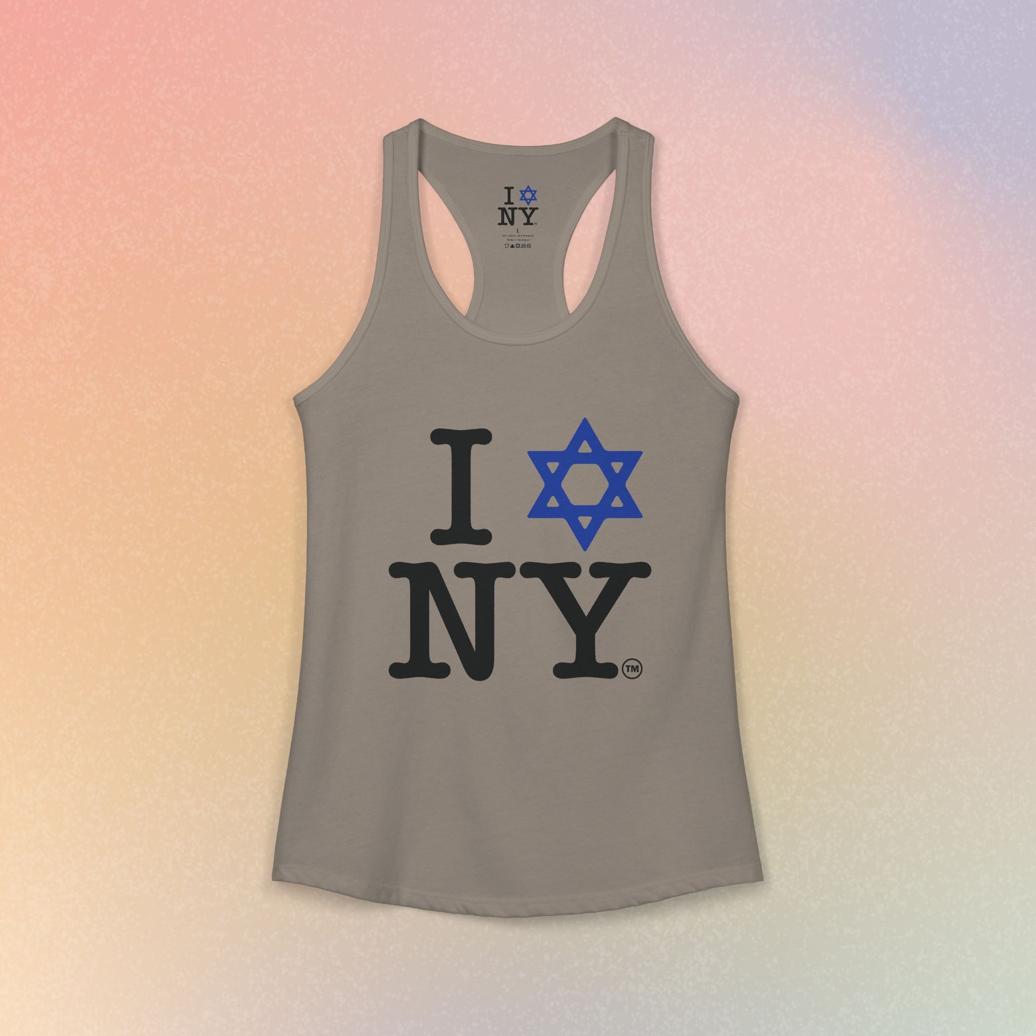 I Jewish Star Love NY Women's Racerback Tanktop