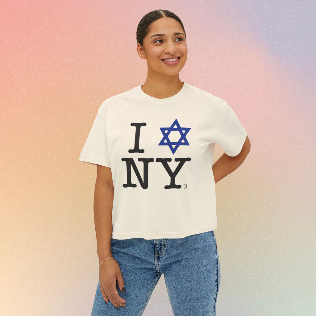 I Love NY Jewish Star Women's Boxy Tee — Jewish New York Pride T‑Shirt