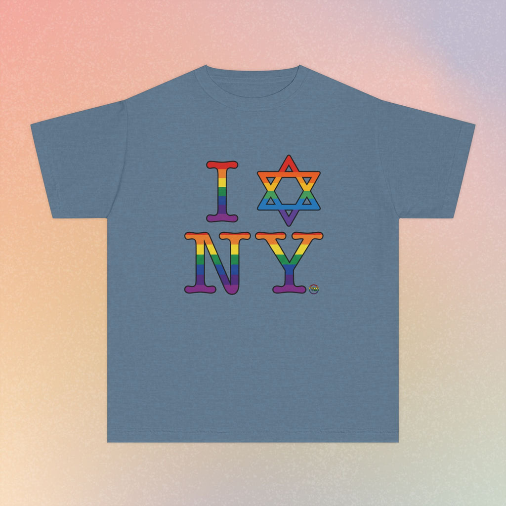 I Love NY Jewish Star LGBTQ Pride Youth Midweight Tee