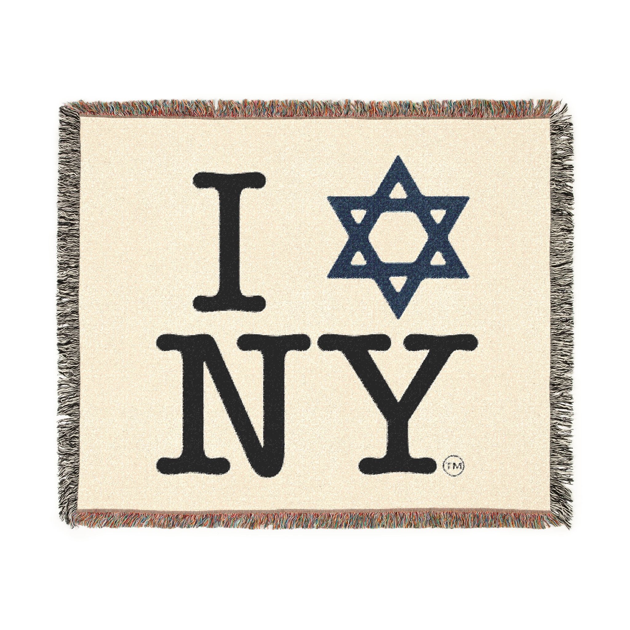 I Love NY Star of David Woven Blanket — Jewish New York Throw Blanket