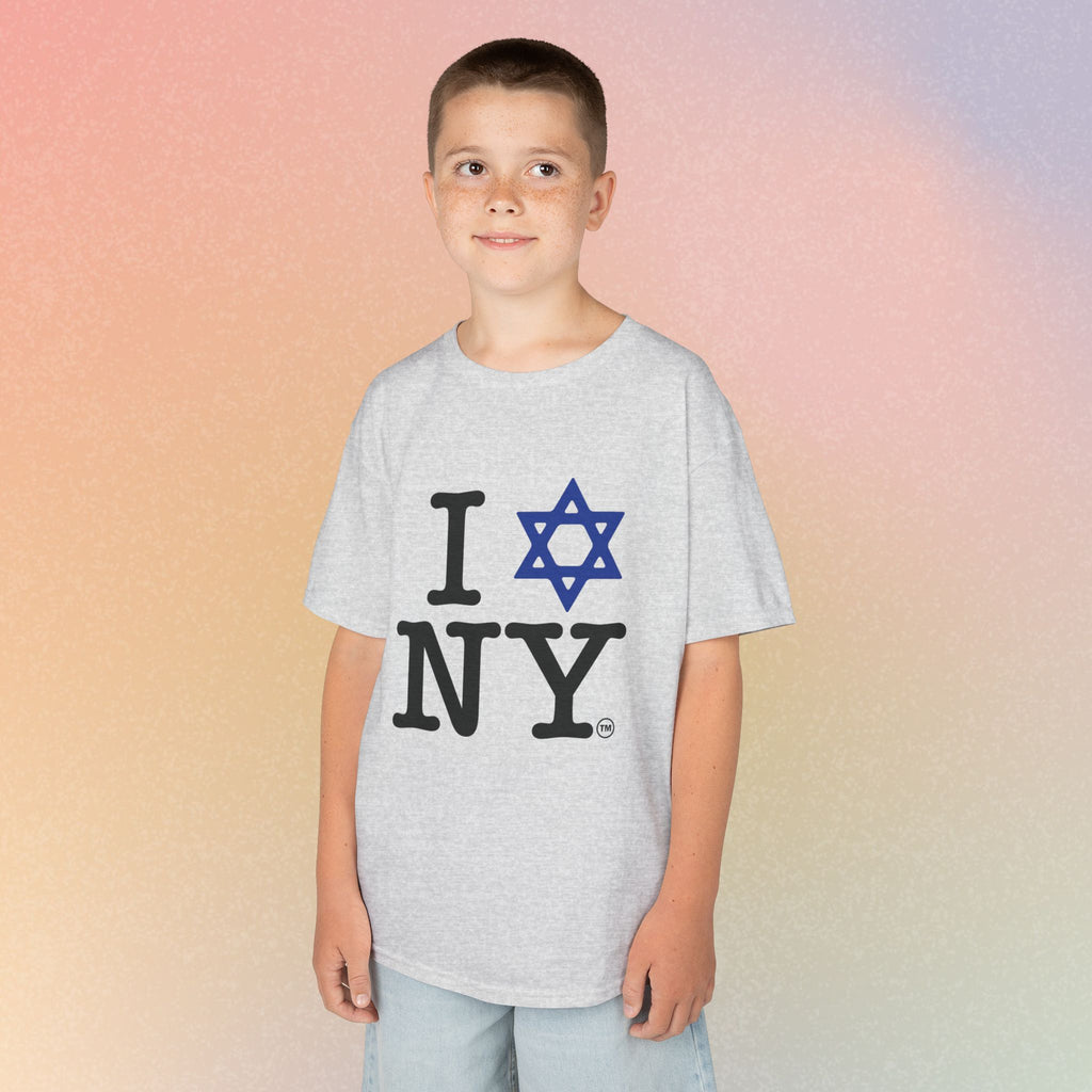 Kids I Jewish Star Love NY T-Shirt — Youth Jewish New York Pride Tee