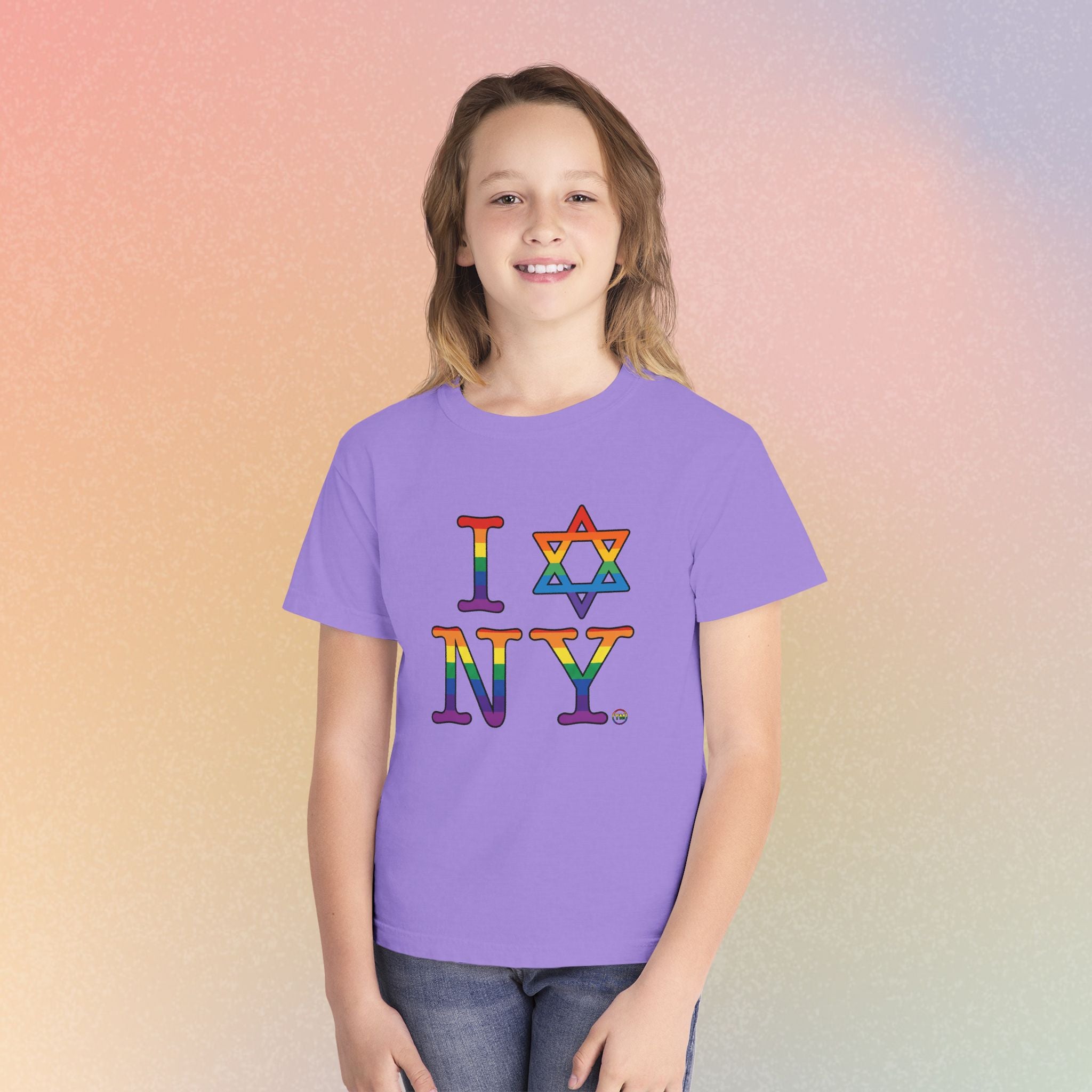 I Love NY Jewish Star LGBTQ Pride Youth Midweight Tee