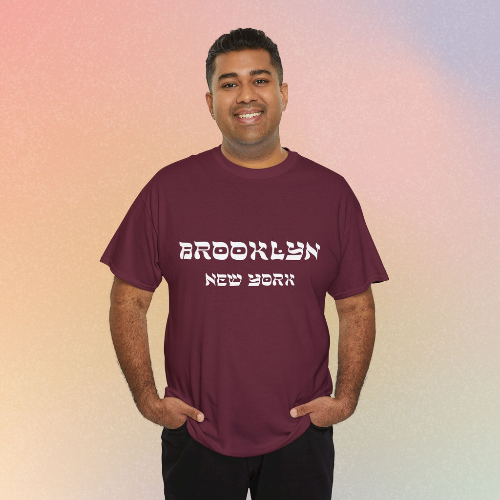Brooklyn New York Hebrew Script - Unisex Heavy Cotton Tee