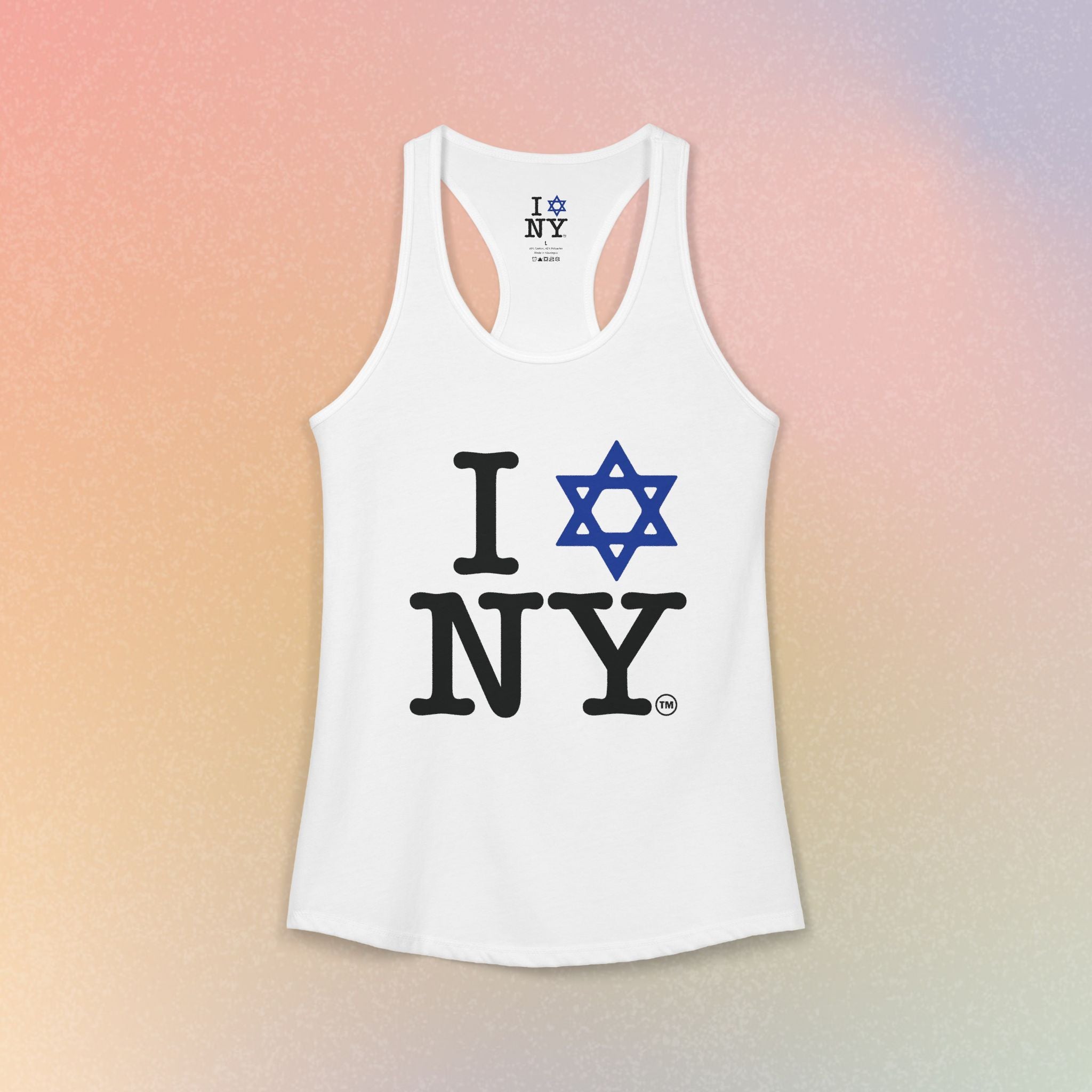 I Jewish Star Love NY Women's Racerback Tanktop