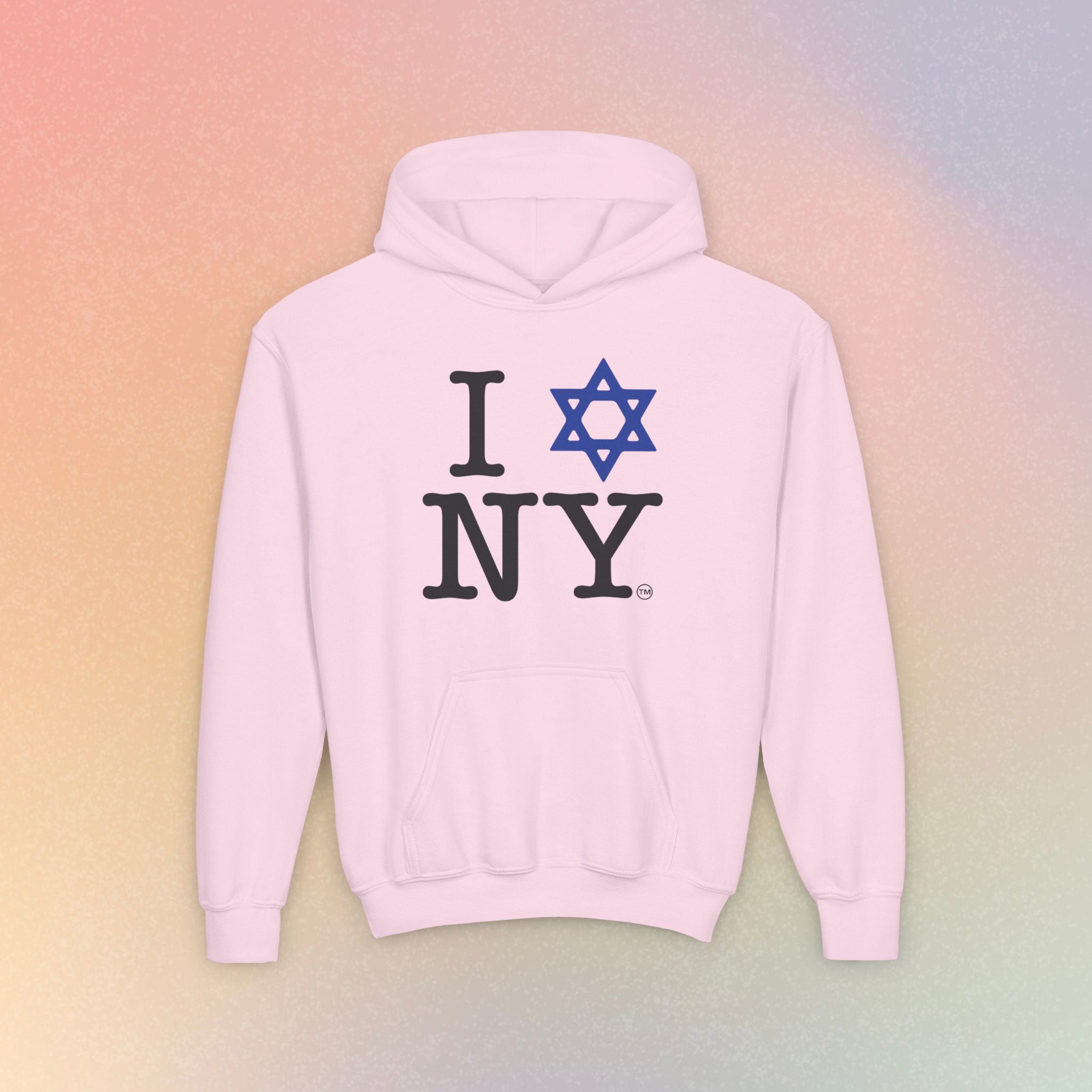 Youth Size I Love NY Jewish Star Hoodie | Jewish New York Pride Sweatshirt