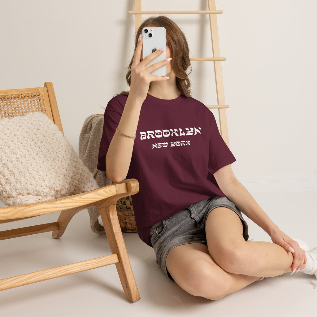 Brooklyn New York Hebrew Script - Unisex Heavy Cotton Tee